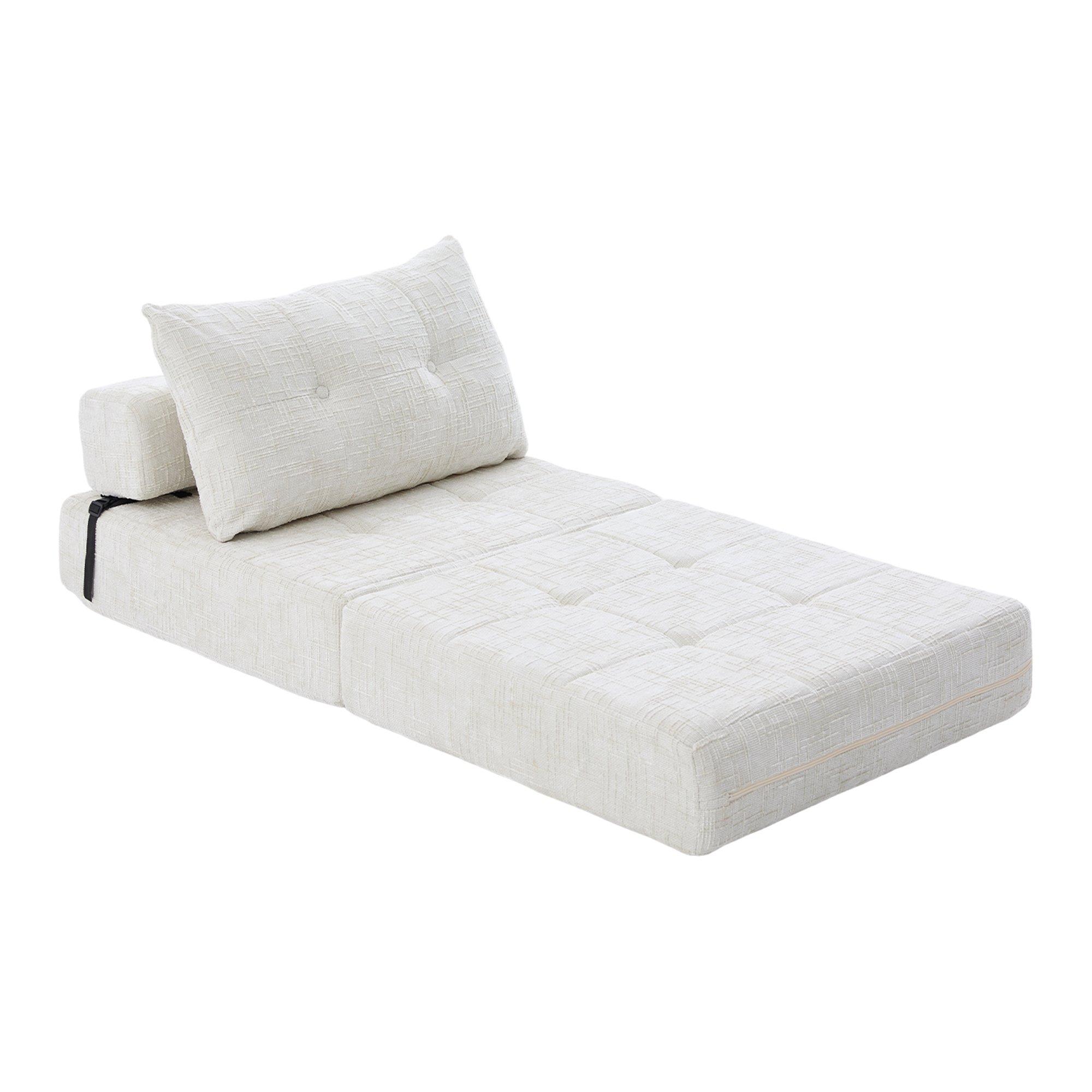 Beige - Urban Meuble - Convertible Folding Sofa Bed Sleeper Chair - 13