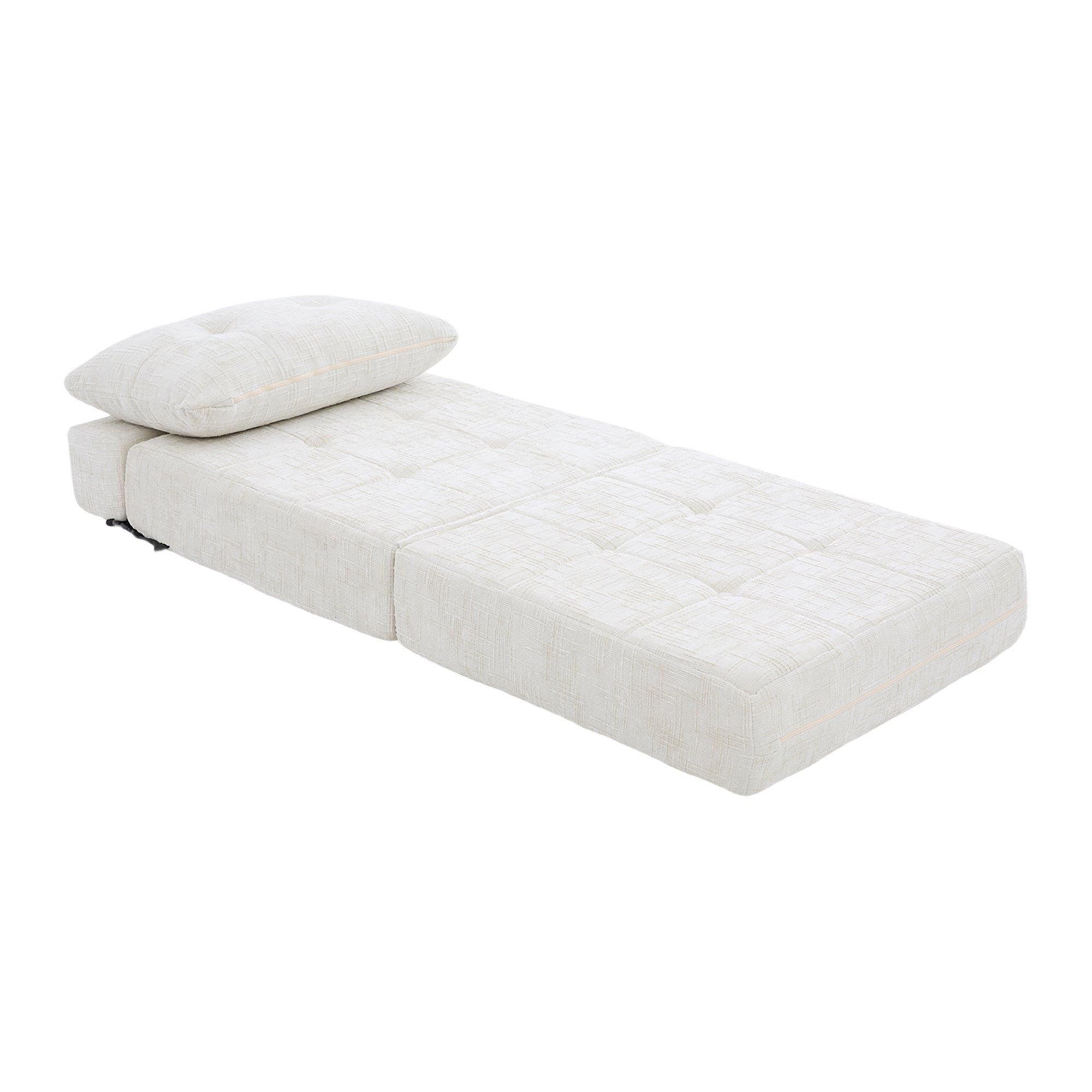 Beige - Urban Meuble - Convertible Folding Sofa Bed Sleeper Chair - 14