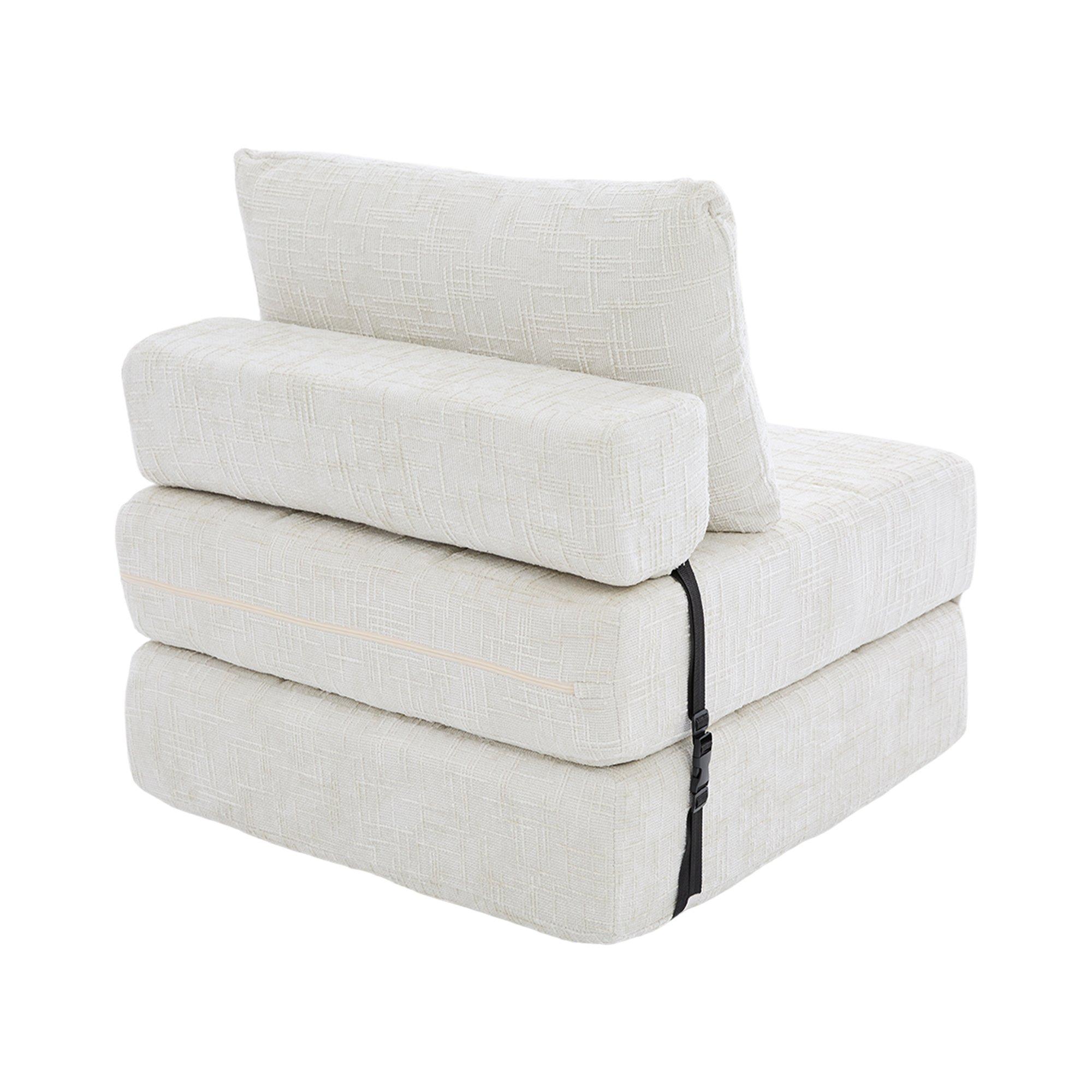 Beige - Urban Meuble - Convertible Folding Sofa Bed Sleeper Chair - 15