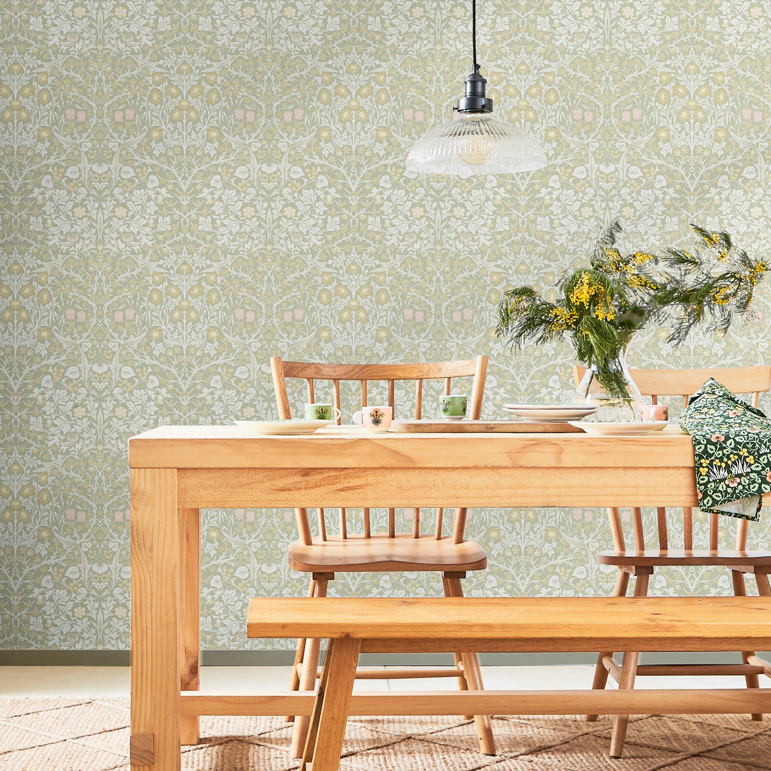 Sage - William Morris at Home - Blackthorn Sage Wallpaper - 1