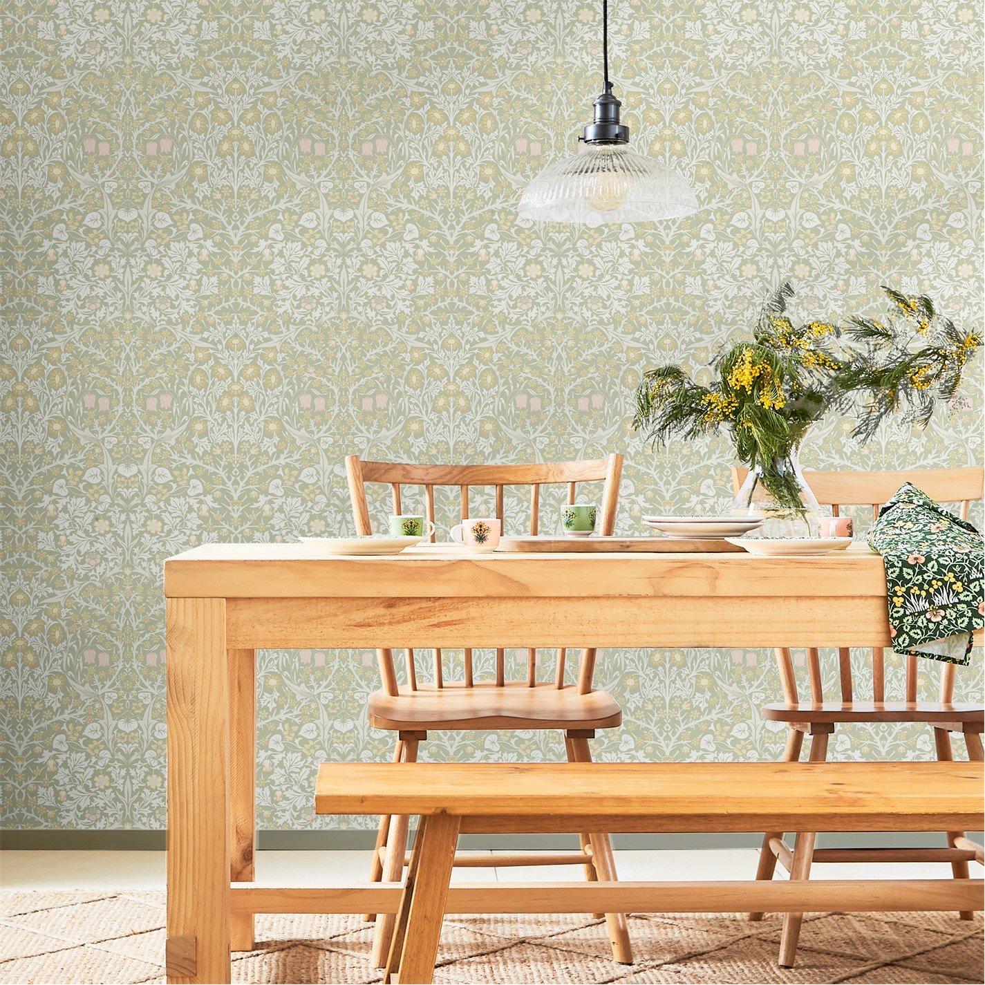 William Morris At Home  Blackthorn Wallpaper Sage