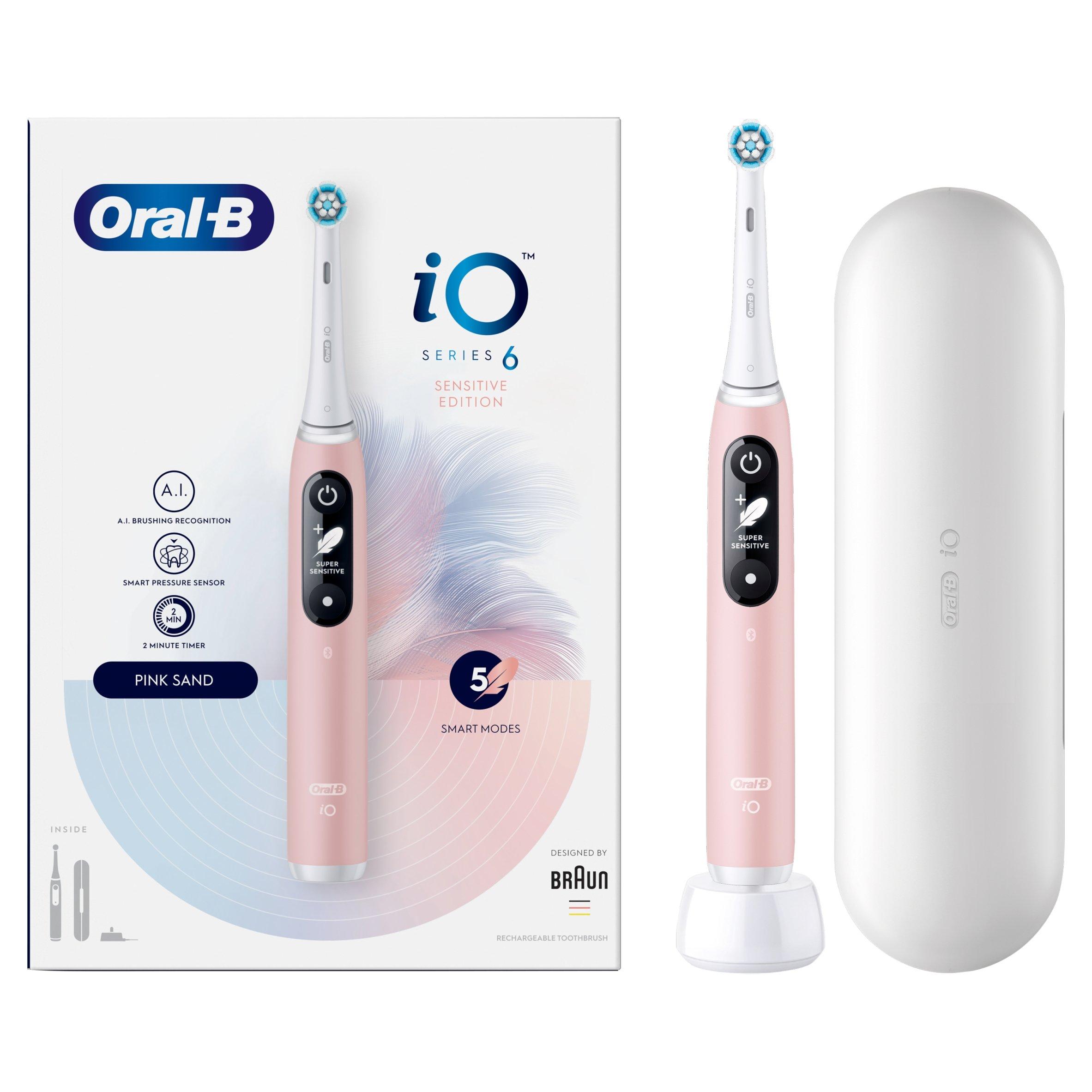 Oral-B iO Series 6 Pink Rechargeable Electric Toothbrush - 5 Smart Modes - AI Brushing Recognition - Image 12