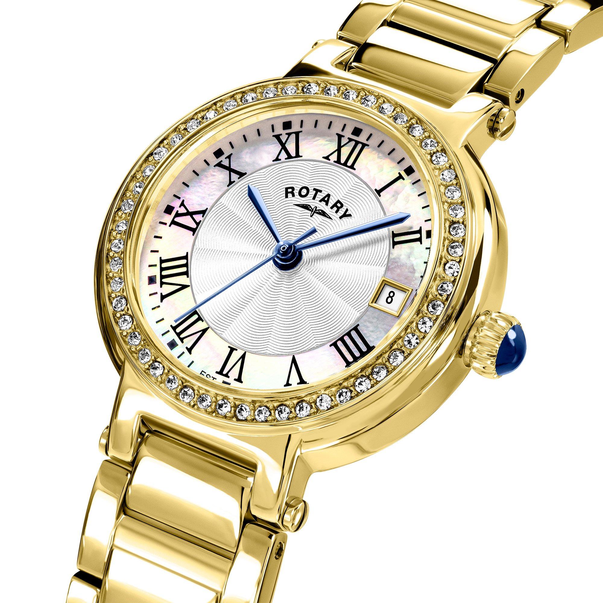 Gold - Rotary - Rotary Ladies Heritage MOP Gold SS Bracelet Watch - 2