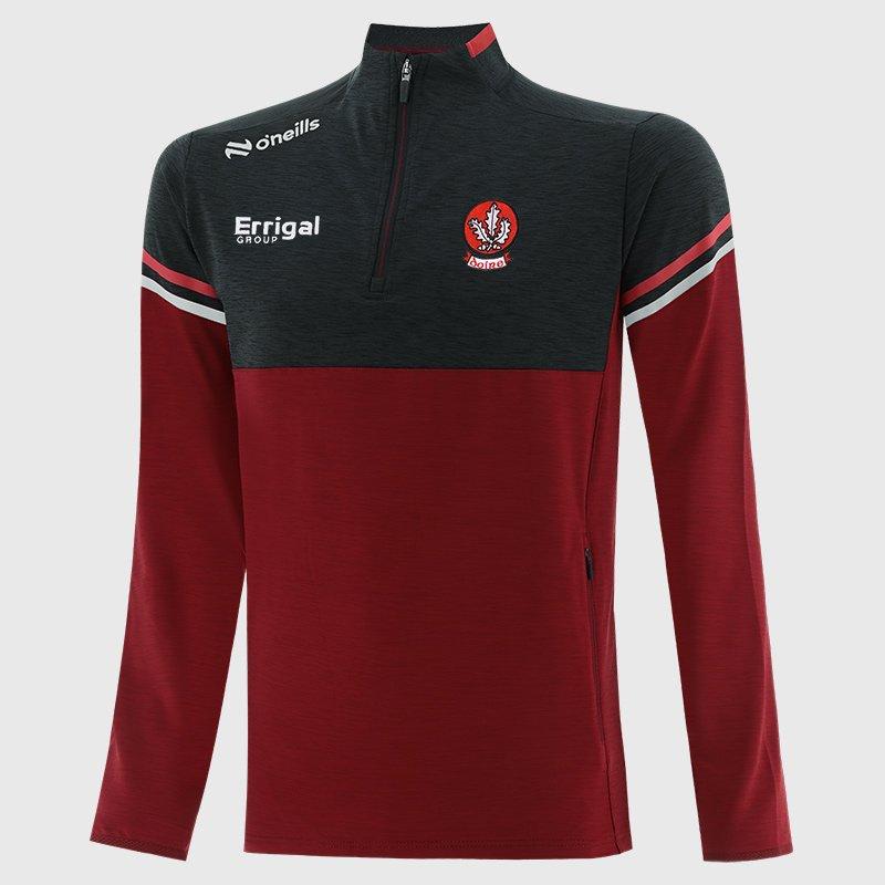Oneills Boys Derry Sedona Half Zip Top Junior - Salsa/Blk/Red - 13 Years