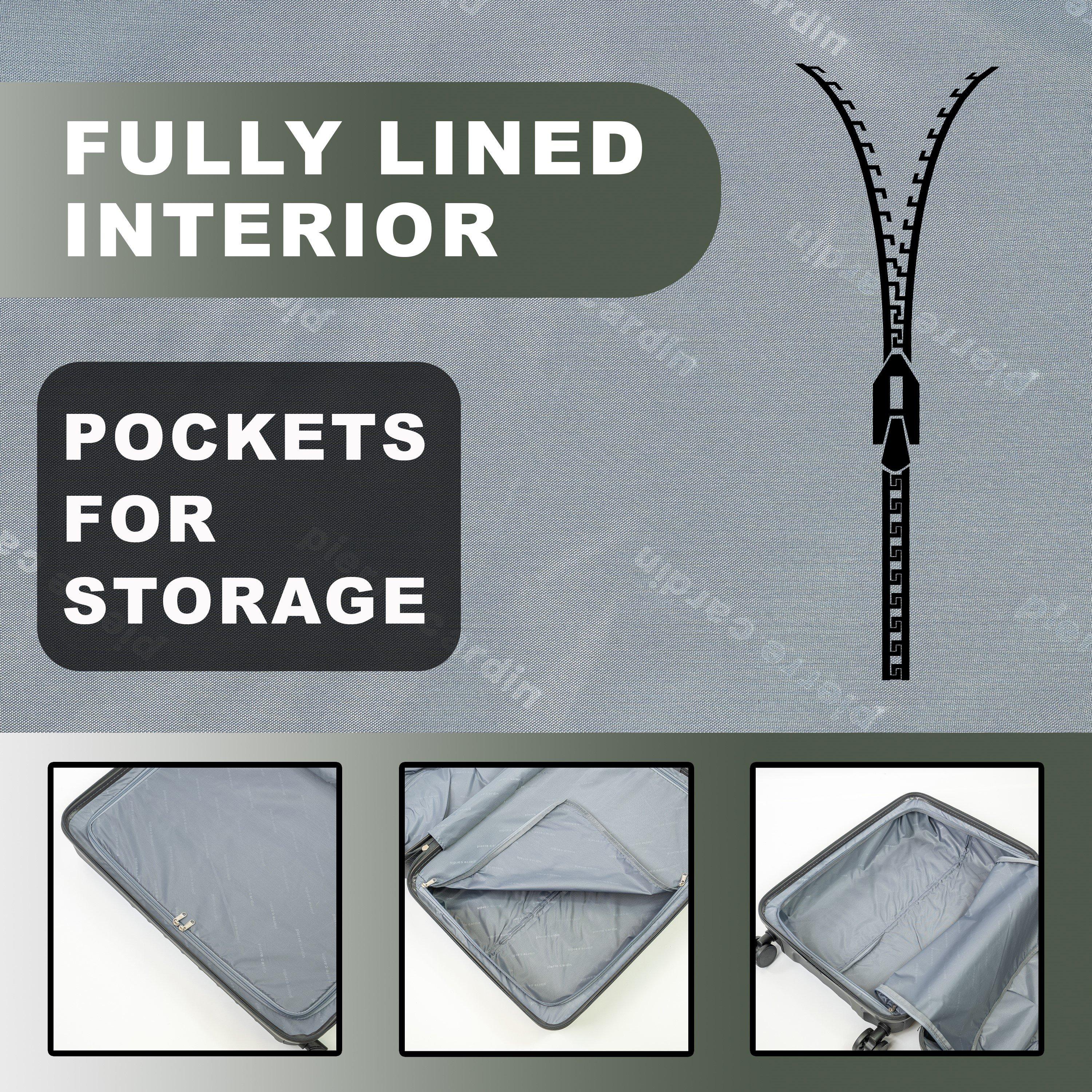 Charcoal Grey - Pierre Cardin - Soleil Hard Shell Cabin Suitcase Small Luggage - 4