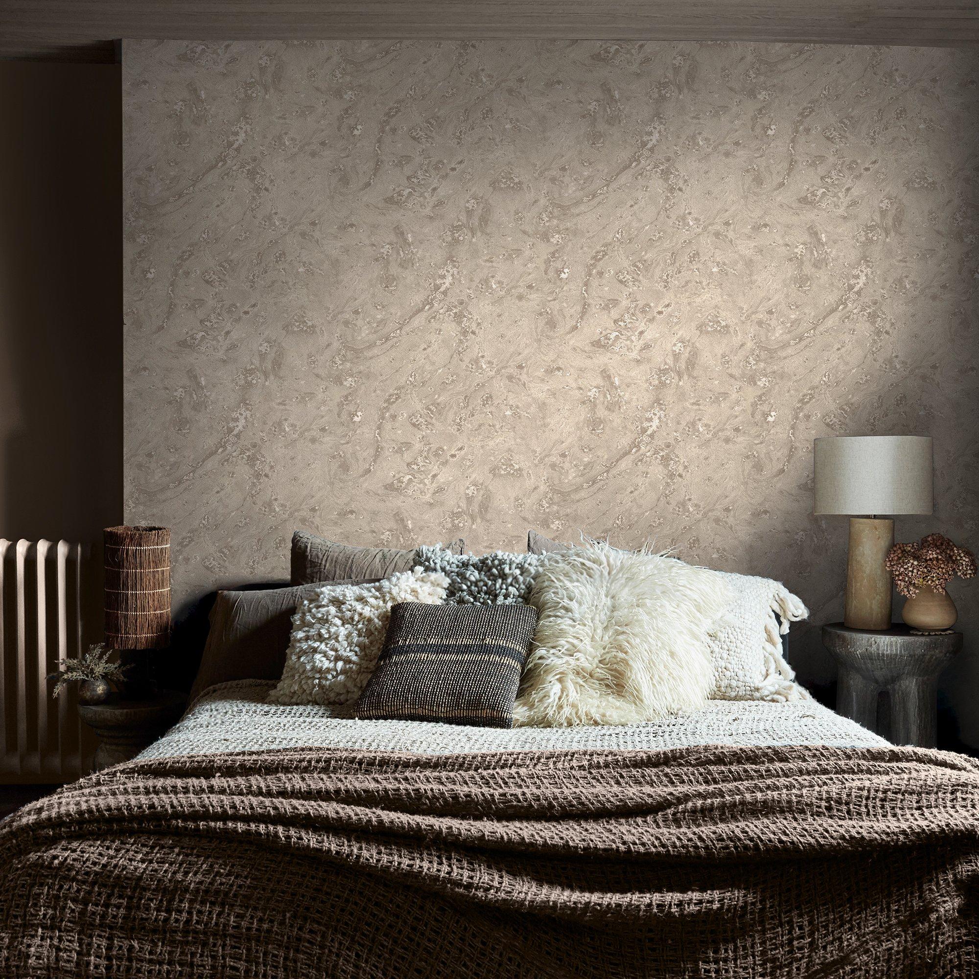 Almond - Abigail Ahern - Abigail Ahern Boheme Marble Almond Wallpaper - 5