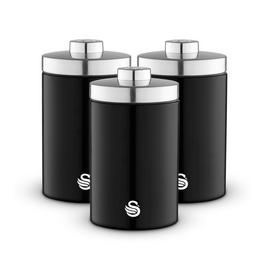 Swan Townhouse Set of 3 Canisters Black