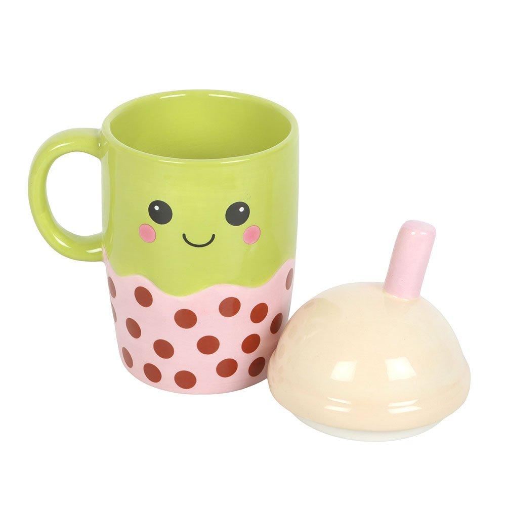 Green - Something Different - Kawaii Bubble Tea Lidded Mug - 3