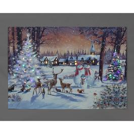 Snowtime 145 x 100cm LED Magical Village Tapestry