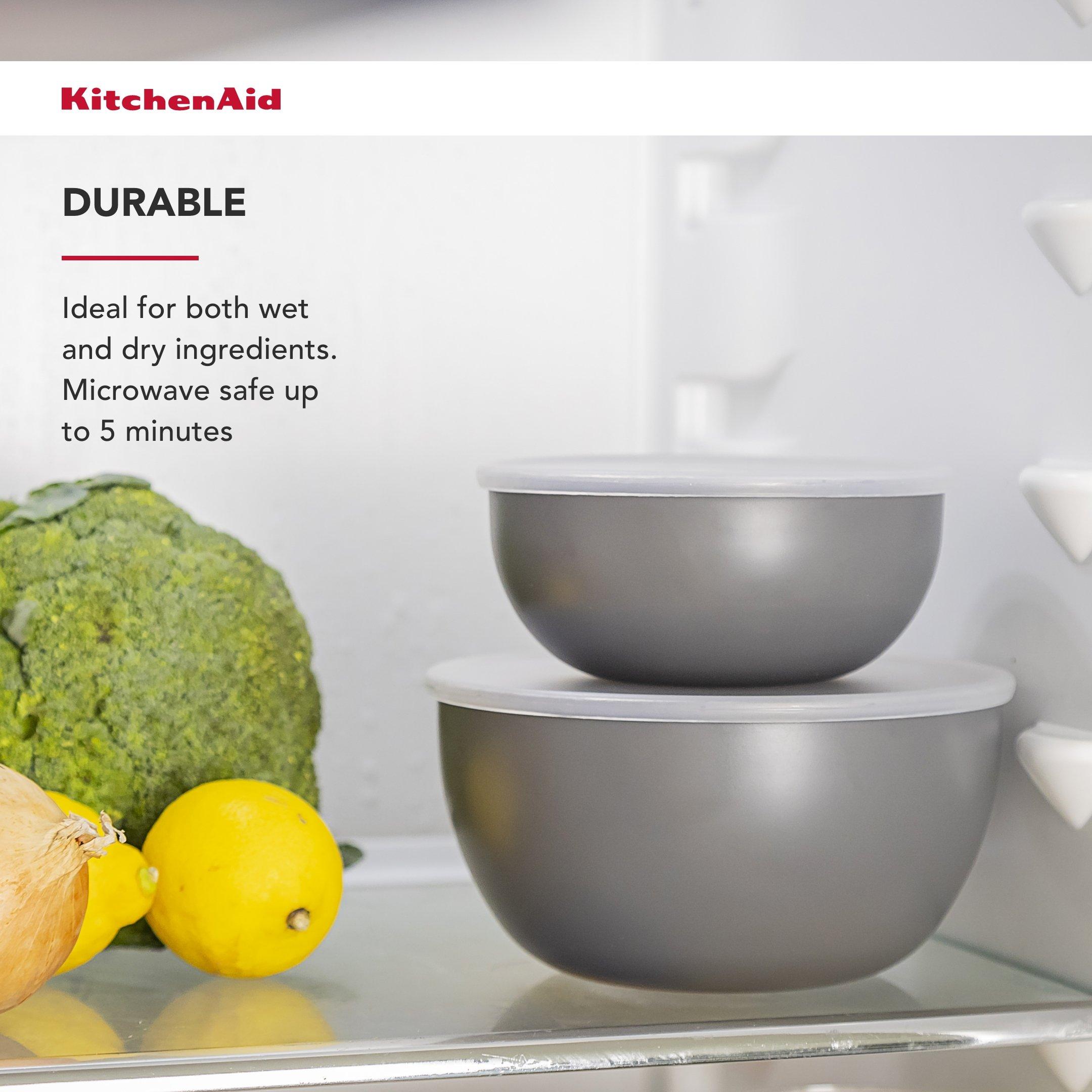 Grey - KitchenAid - KitchenAid Meal Prep Bowls Set with Lids - 3