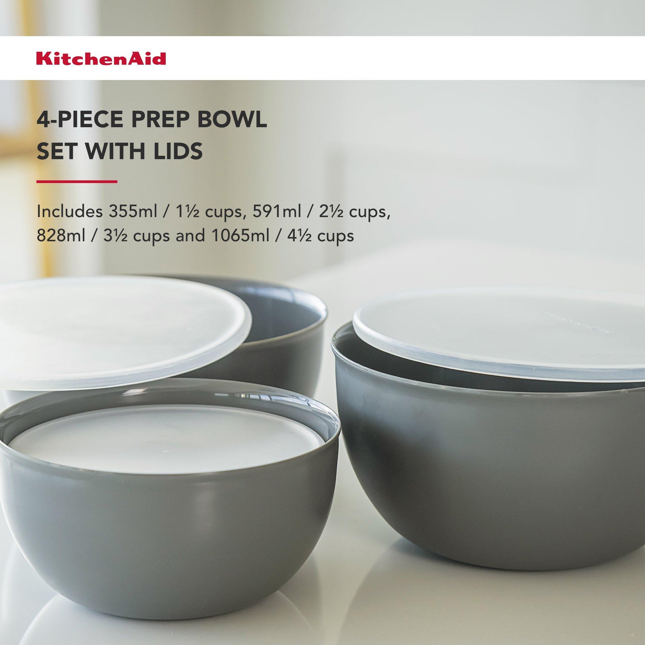 Grey - KitchenAid - KitchenAid Meal Prep Bowls Set with Lids - 4