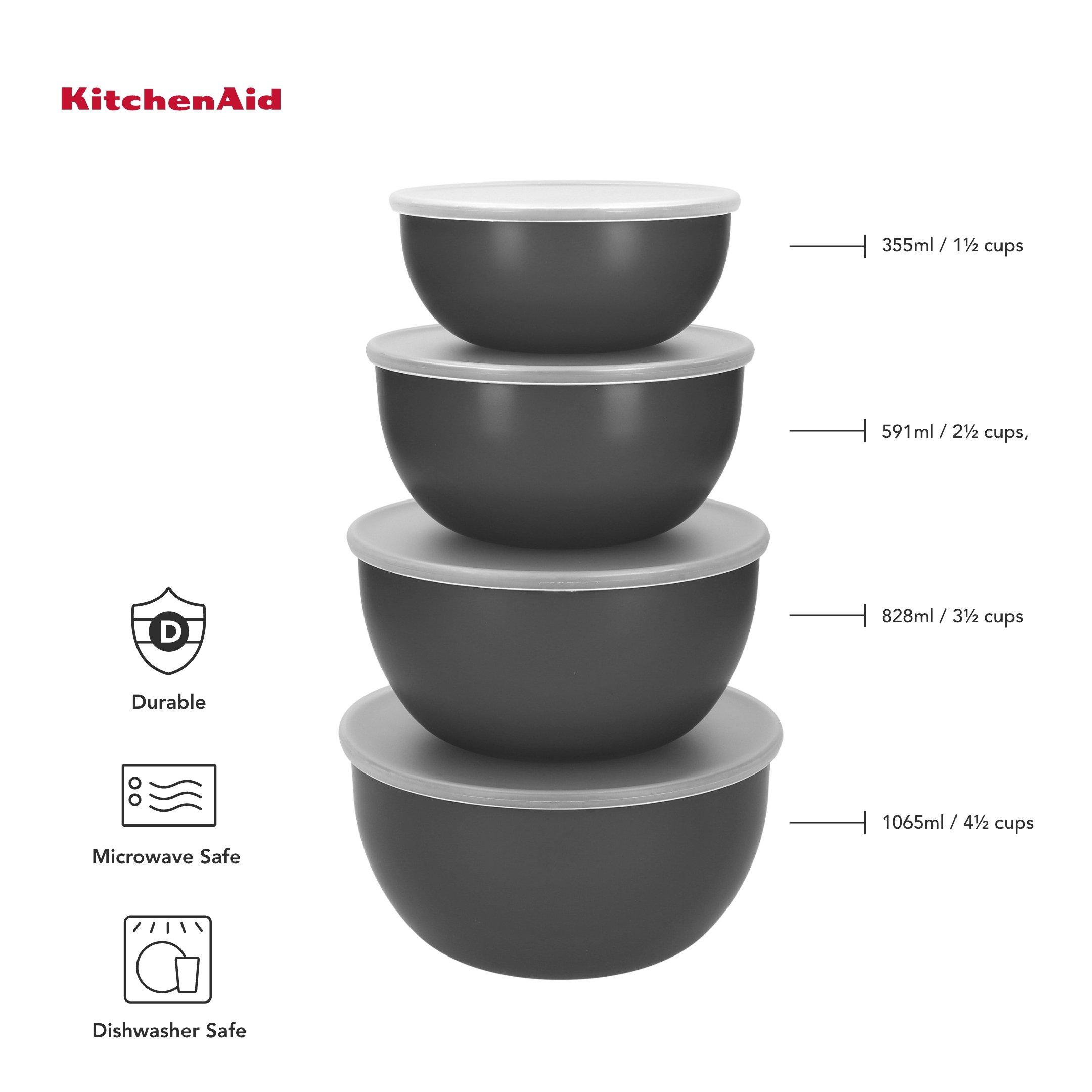 Grey - KitchenAid - KitchenAid Meal Prep Bowls Set with Lids - 5