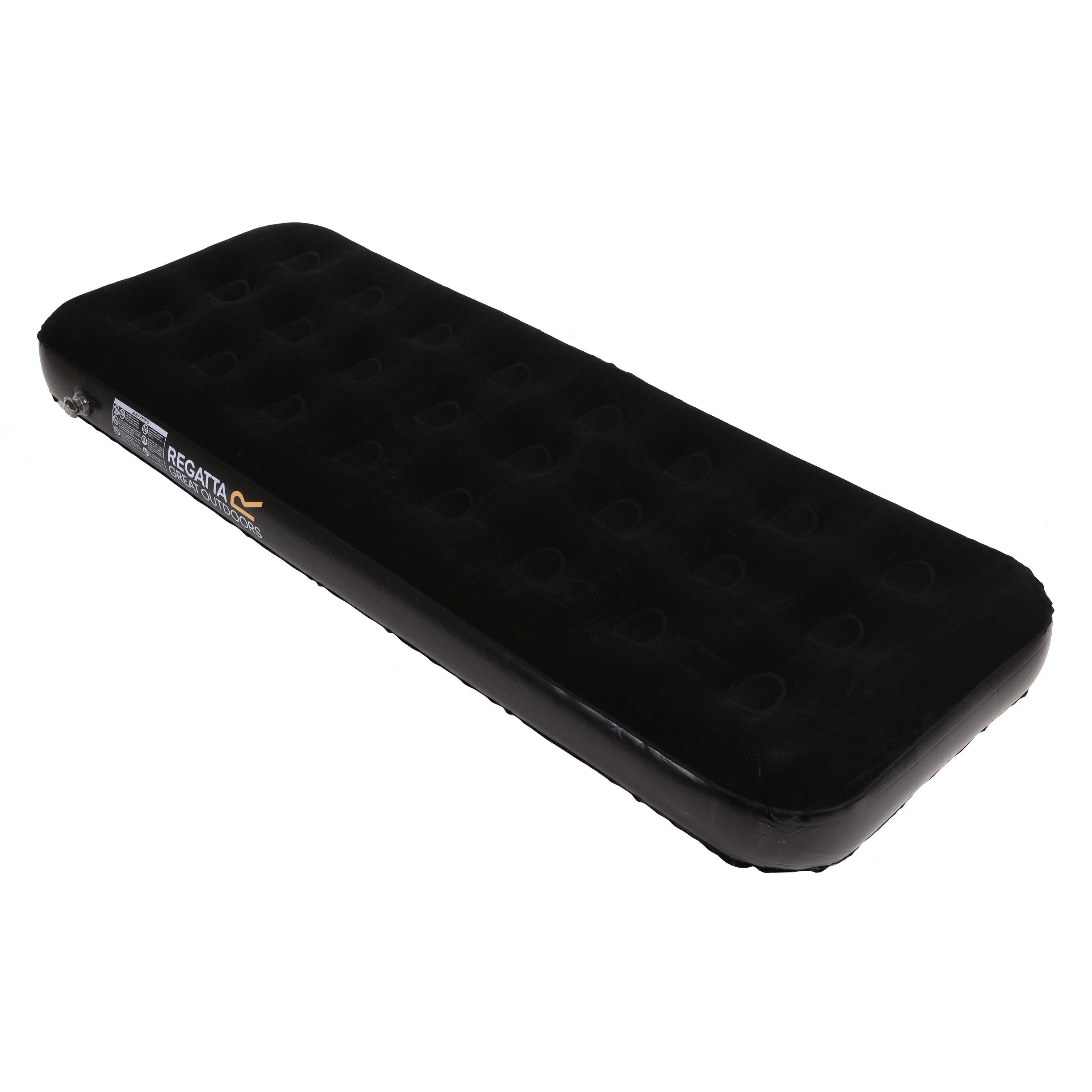 Black - Regatta - Flock Single Inflatable  Airbed with PVC base