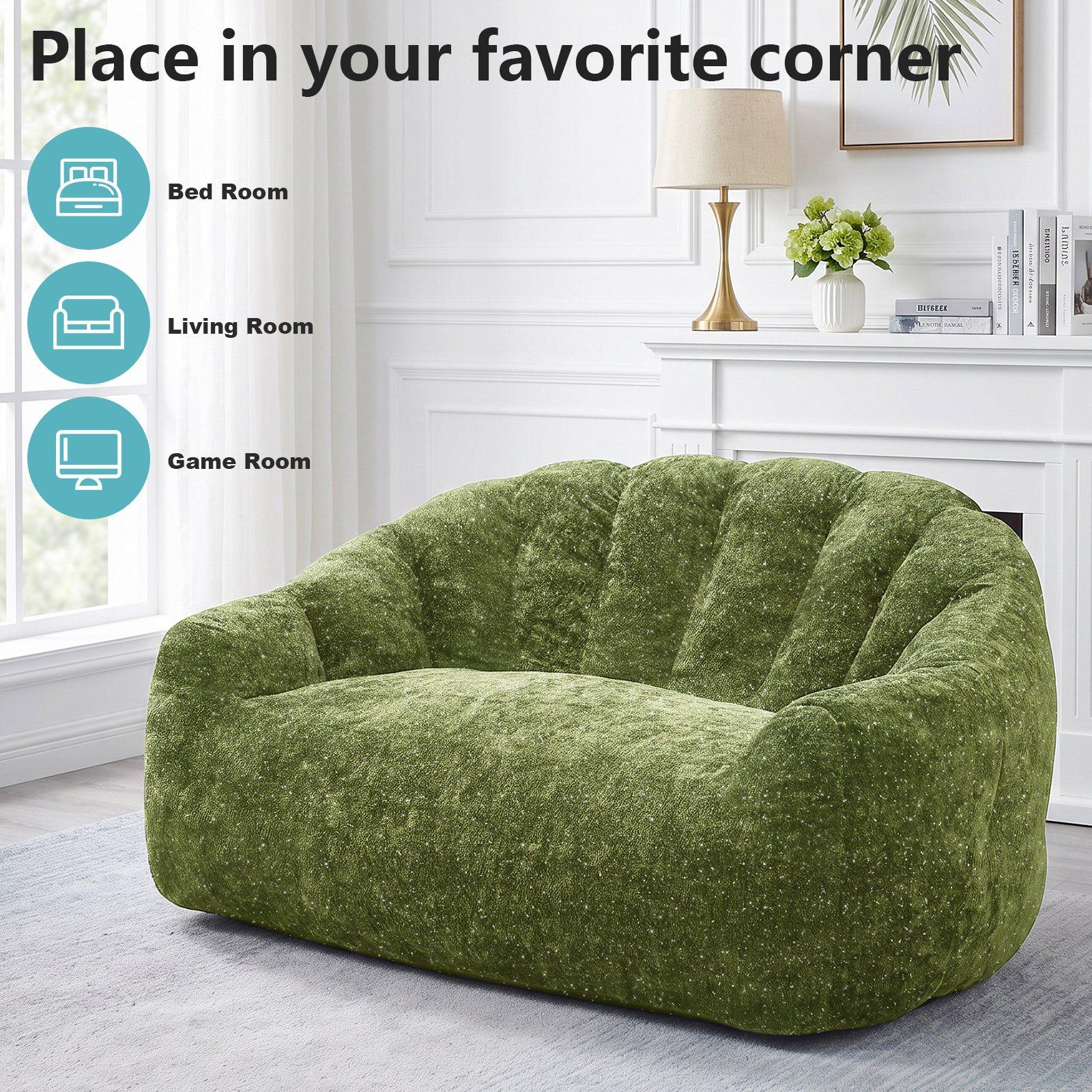 Green - Urban Meuble - Plush 2 Seater Sofa with Ergonomic Back - 9