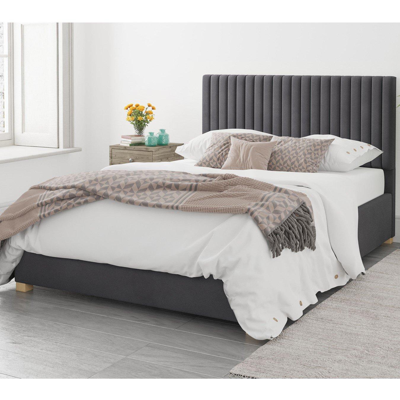 Aspire  Grant Ottoman Storage Bed - Steel - King