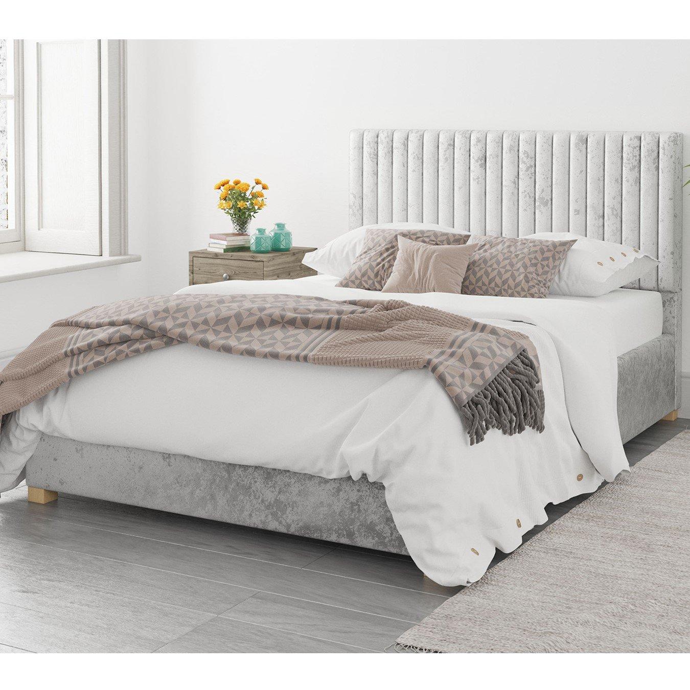 Aspire  Grant Ottoman Storage Bed - Silver - King