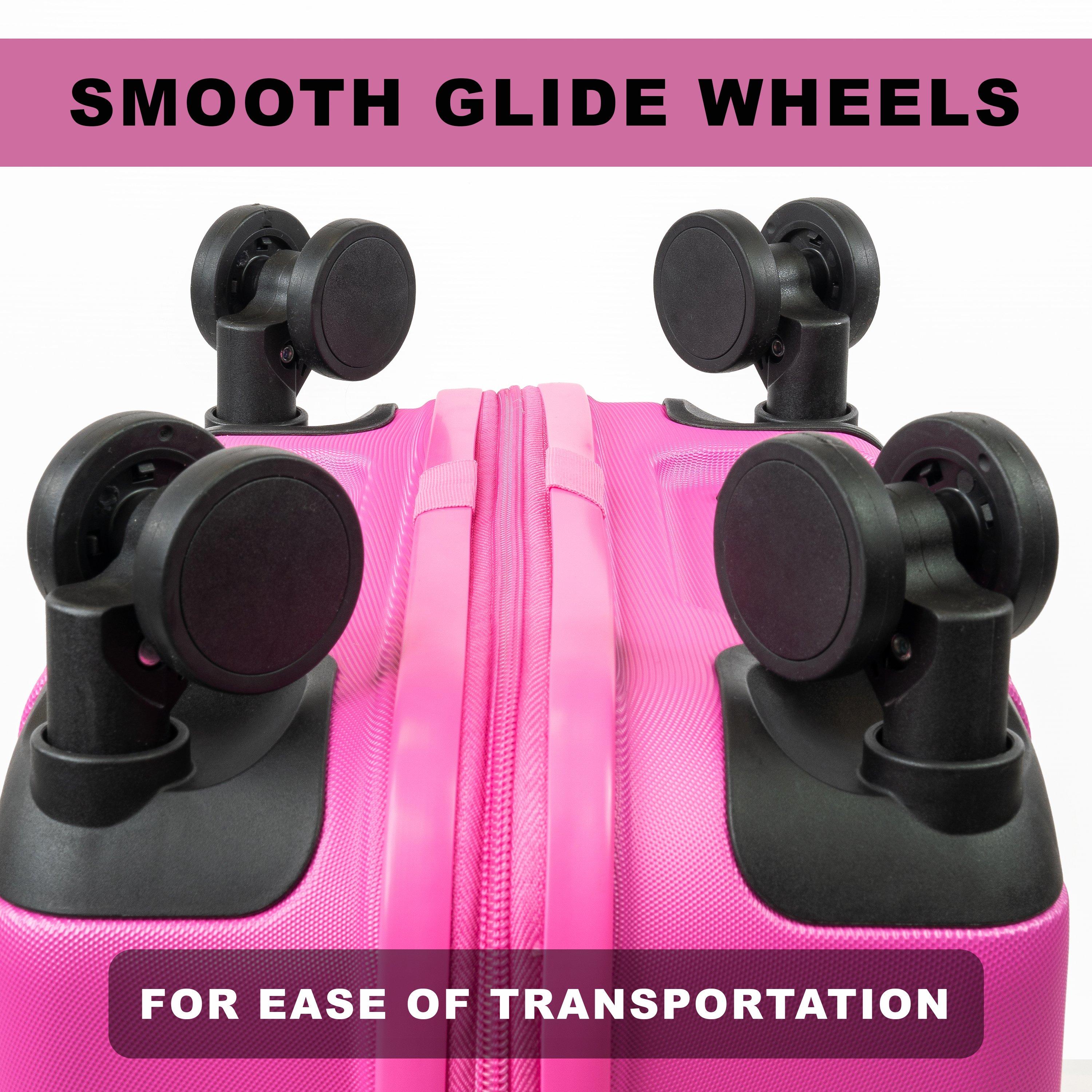 Pink - Pierre Cardin - Soleil Hard Shell Medium Suitcase Wheeled Luggage - 4