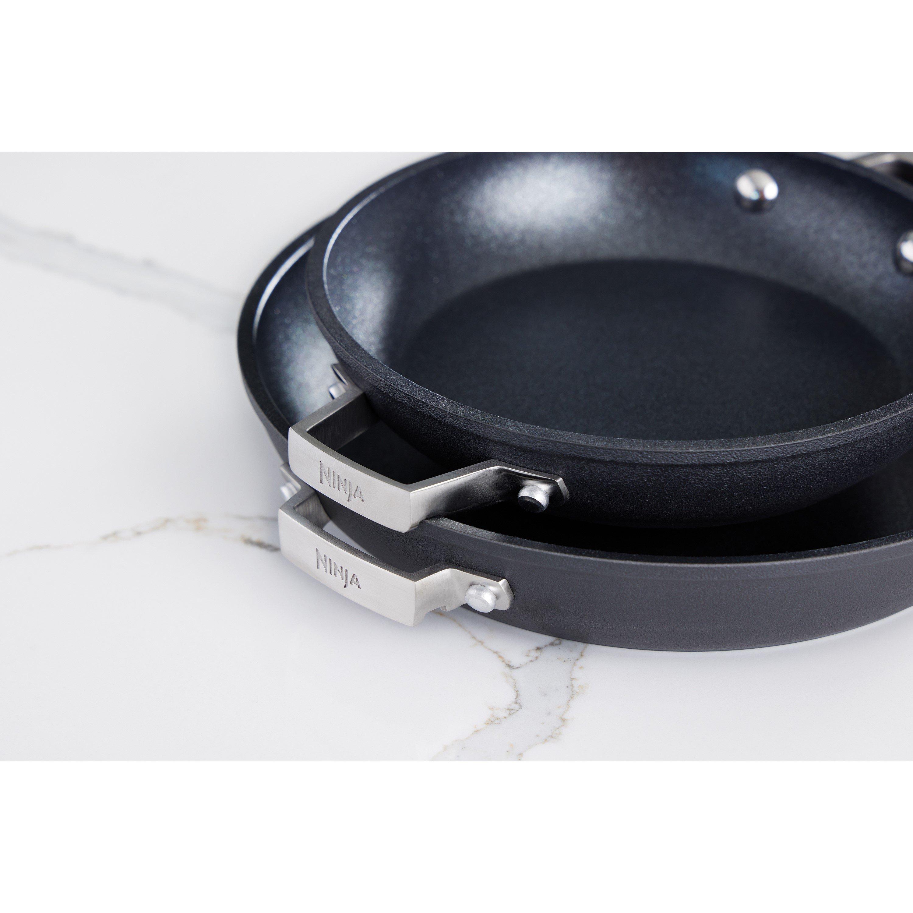 Black / Silver - Ninja - Foodi ZEROSTICK Stackable 2-Piece Frying Pan Set - 4