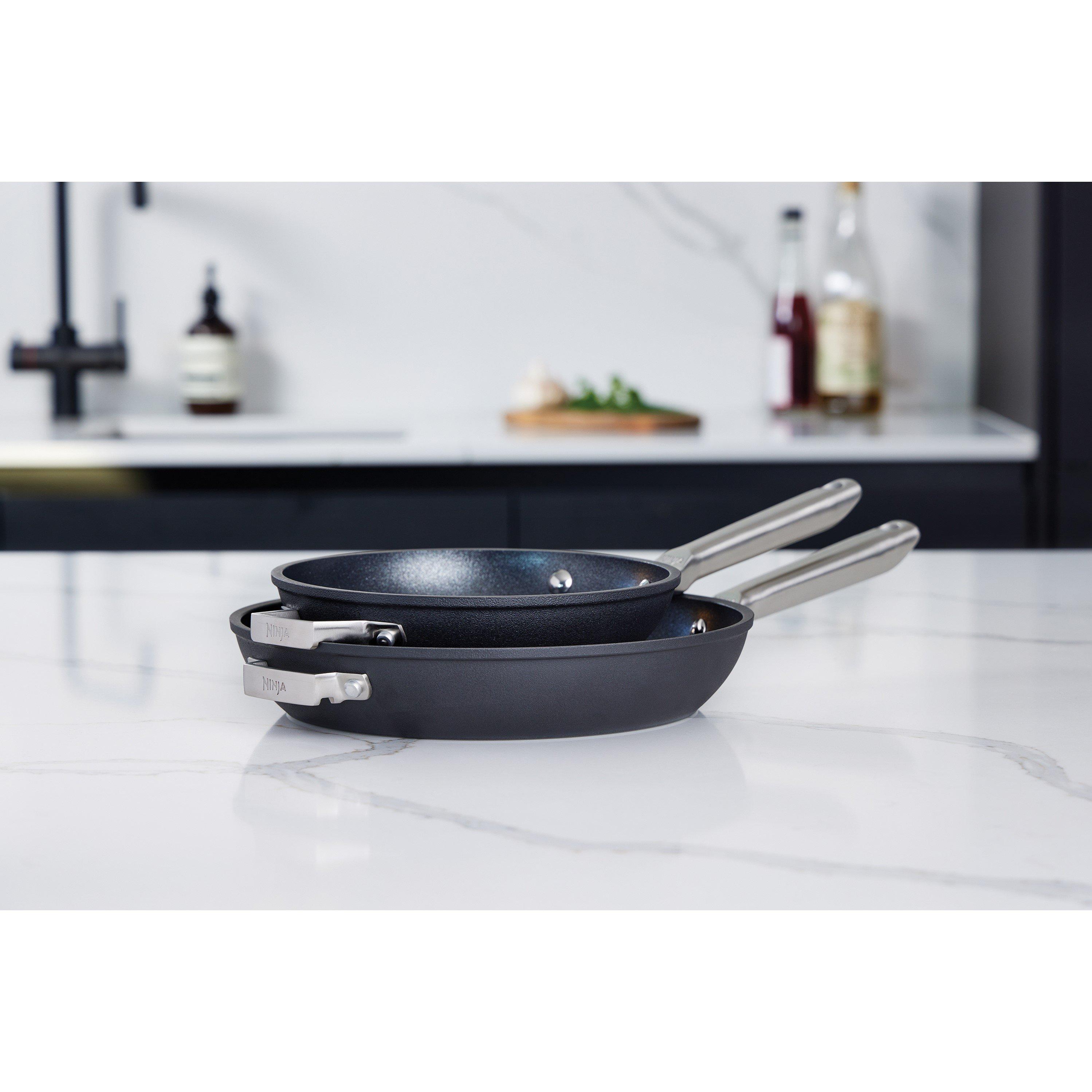 Black / Silver - Ninja - Foodi ZEROSTICK Stackable 2-Piece Frying Pan Set - 5