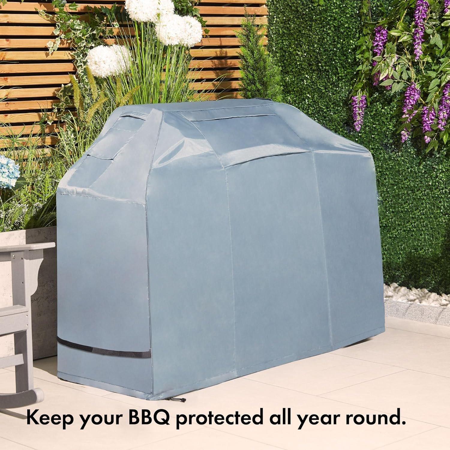 Grey - VonHaus - Small BBQ Grill Cover- (H)111 x (W)120x (D)60cm - 6