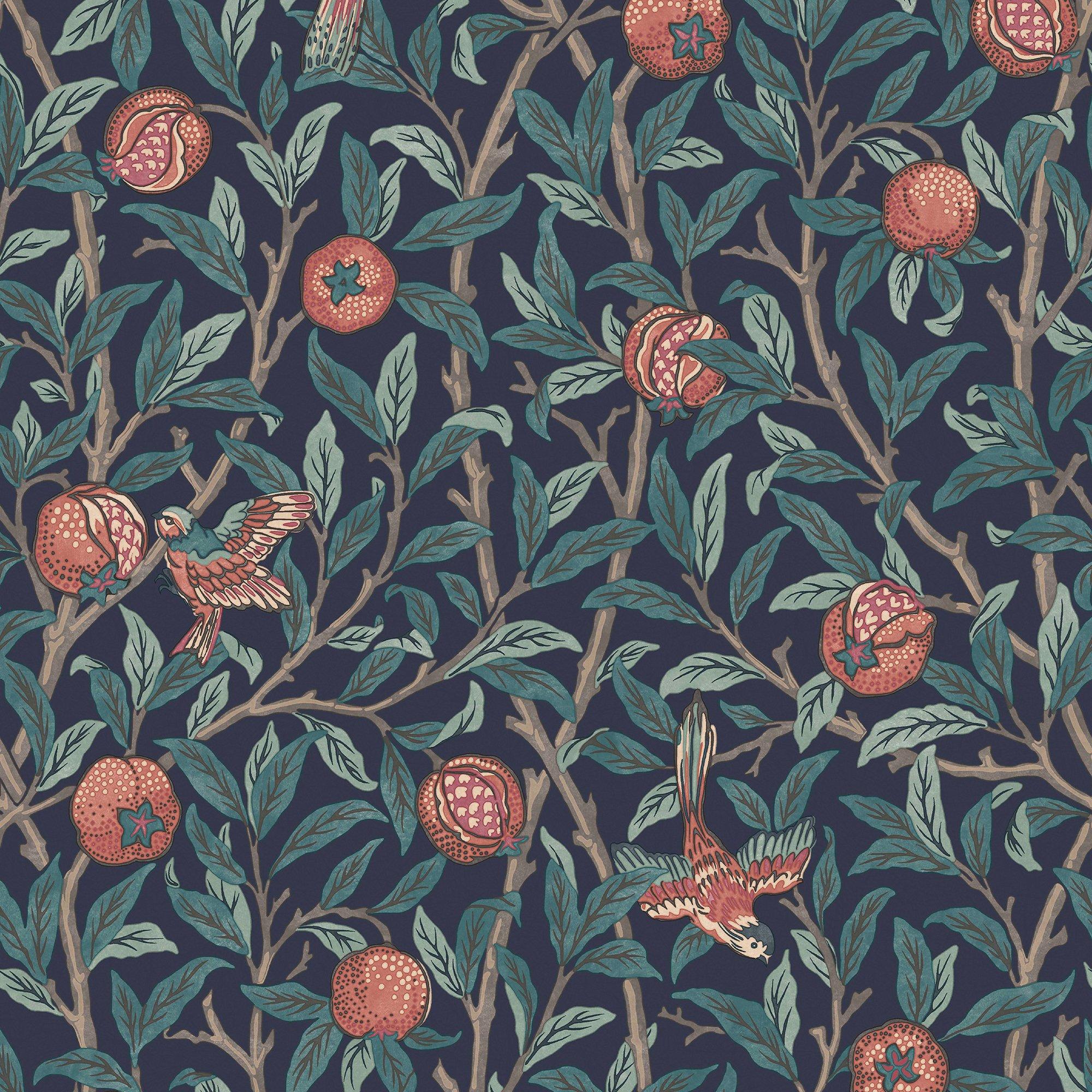 Navy - William Morris at Home - William Morris at Home Bird & Pomegranate Navy - 2