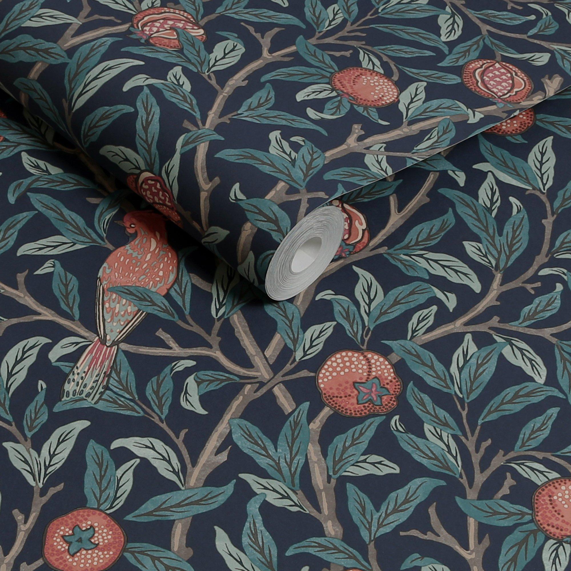 Navy - William Morris at Home - William Morris at Home Bird & Pomegranate Navy - 3