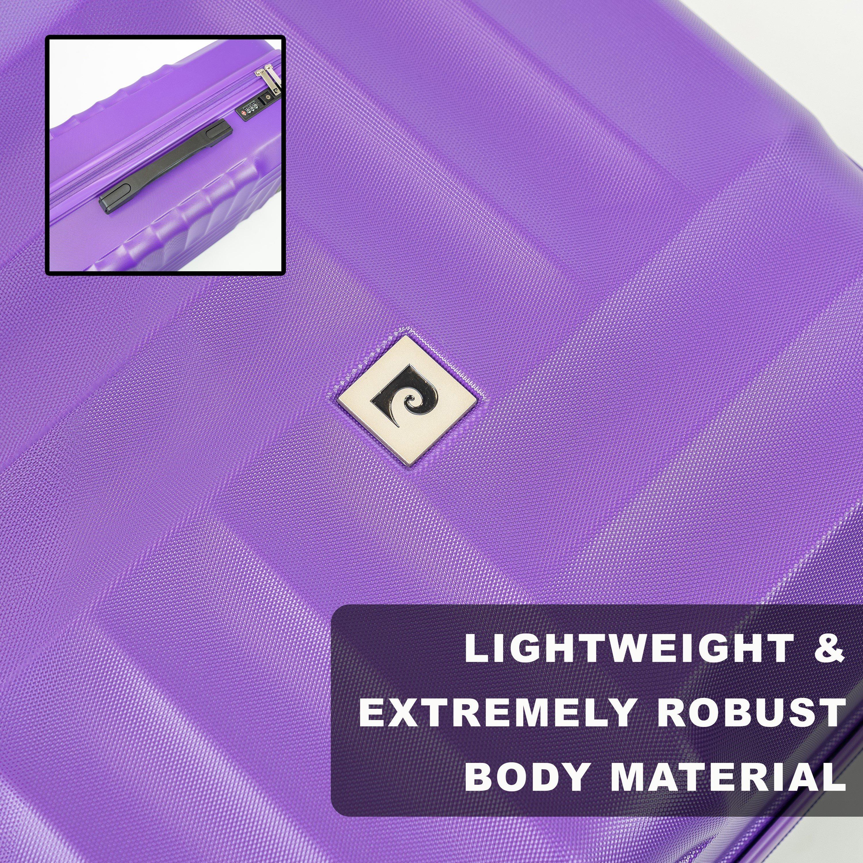 Purple - Pierre Cardin - Soleil Hard Shell Cabin Suitcase Small Luggage - 5