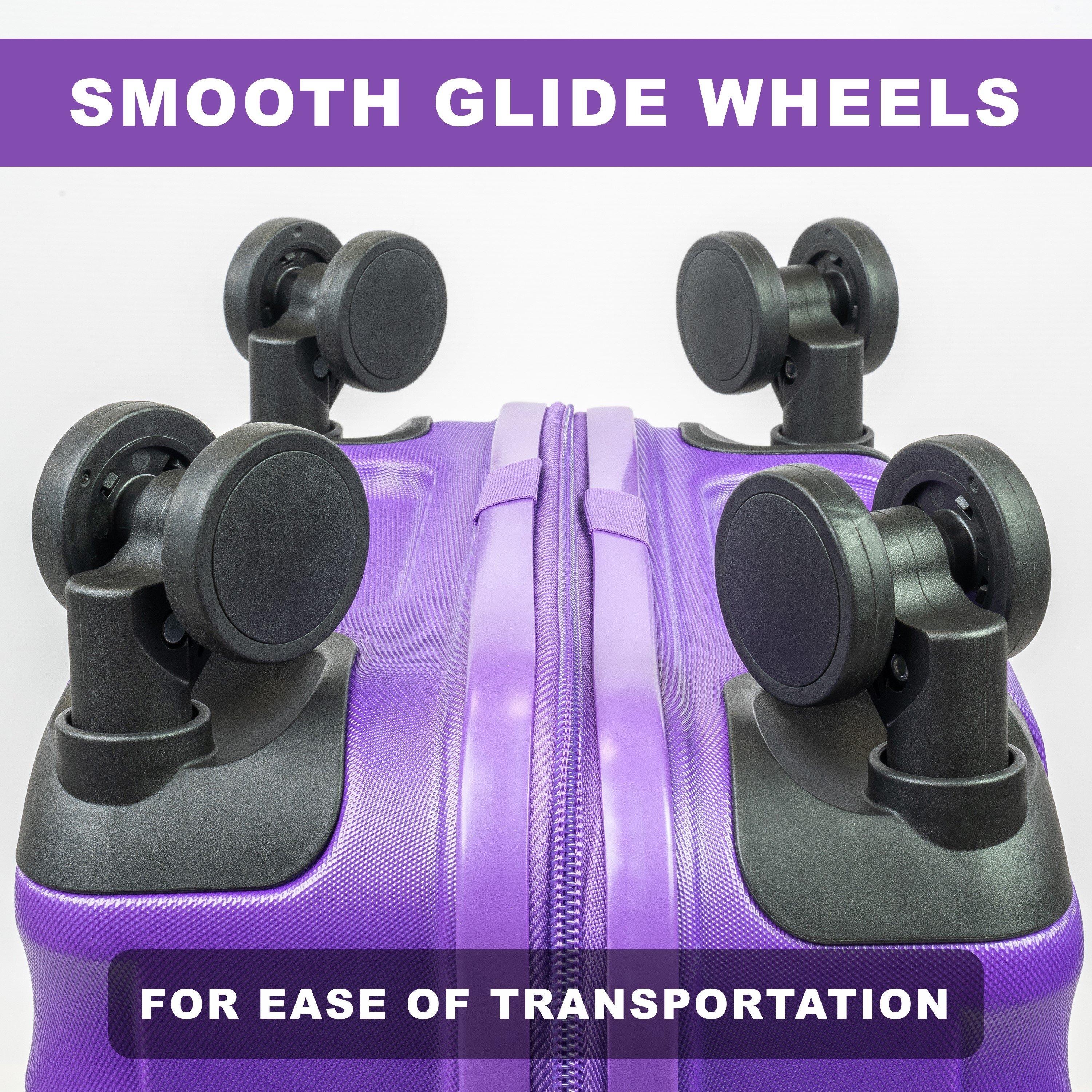 Purple - Pierre Cardin - Soleil Hard Shell Cabin Suitcase Small Luggage - 8