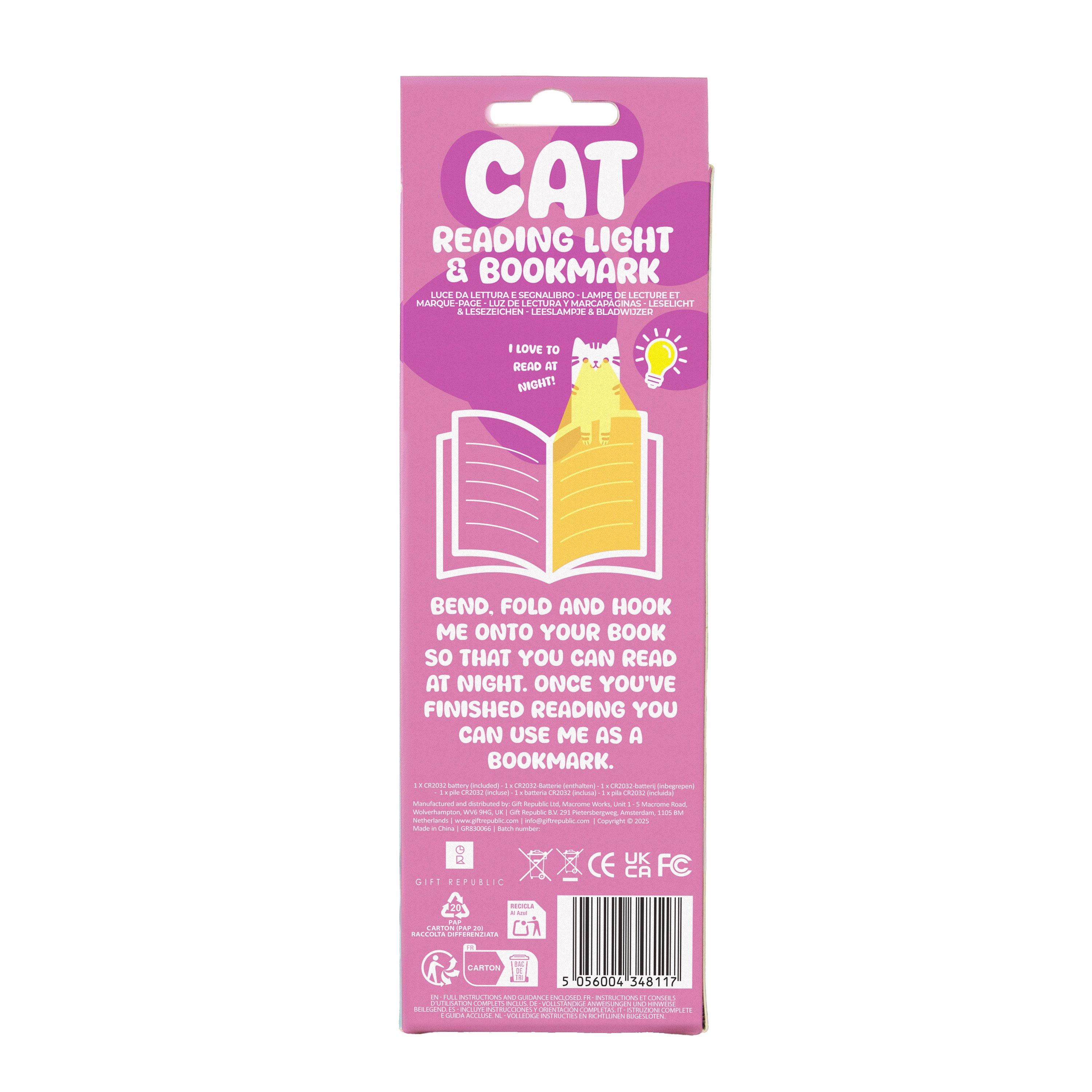 Multi - Gift Republic - Cat Reading Light & Bookmark - 6