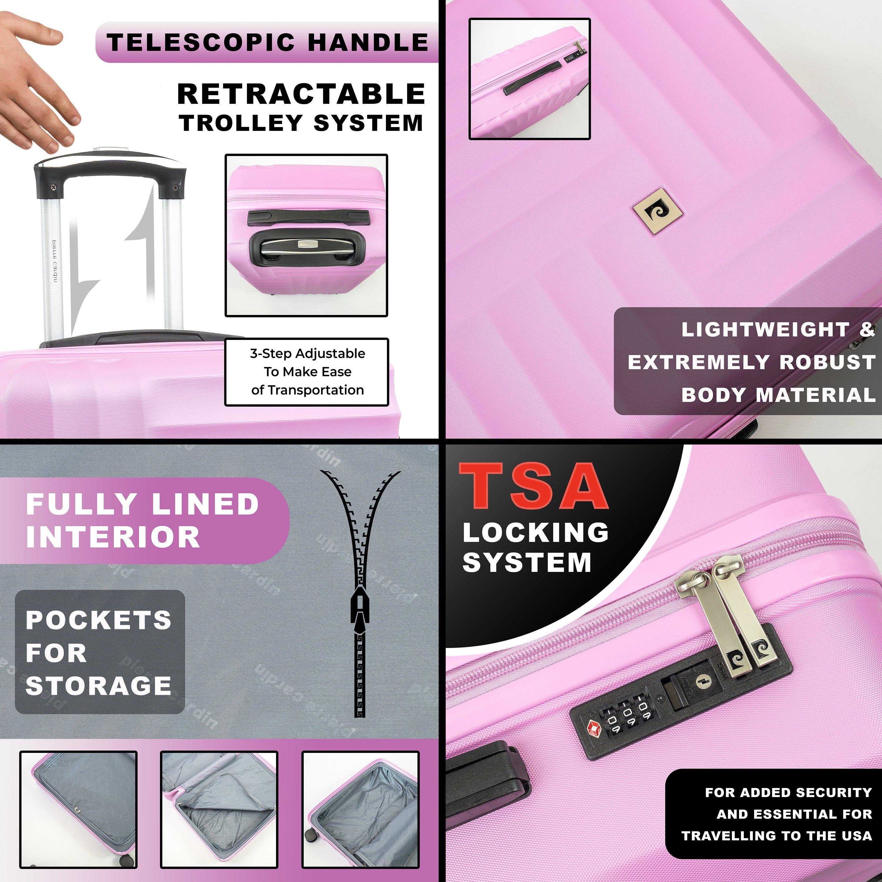 Fondant Pink - Pierre Cardin - Soleil Hard Shell Cabin Suitcase Small Luggage - 2