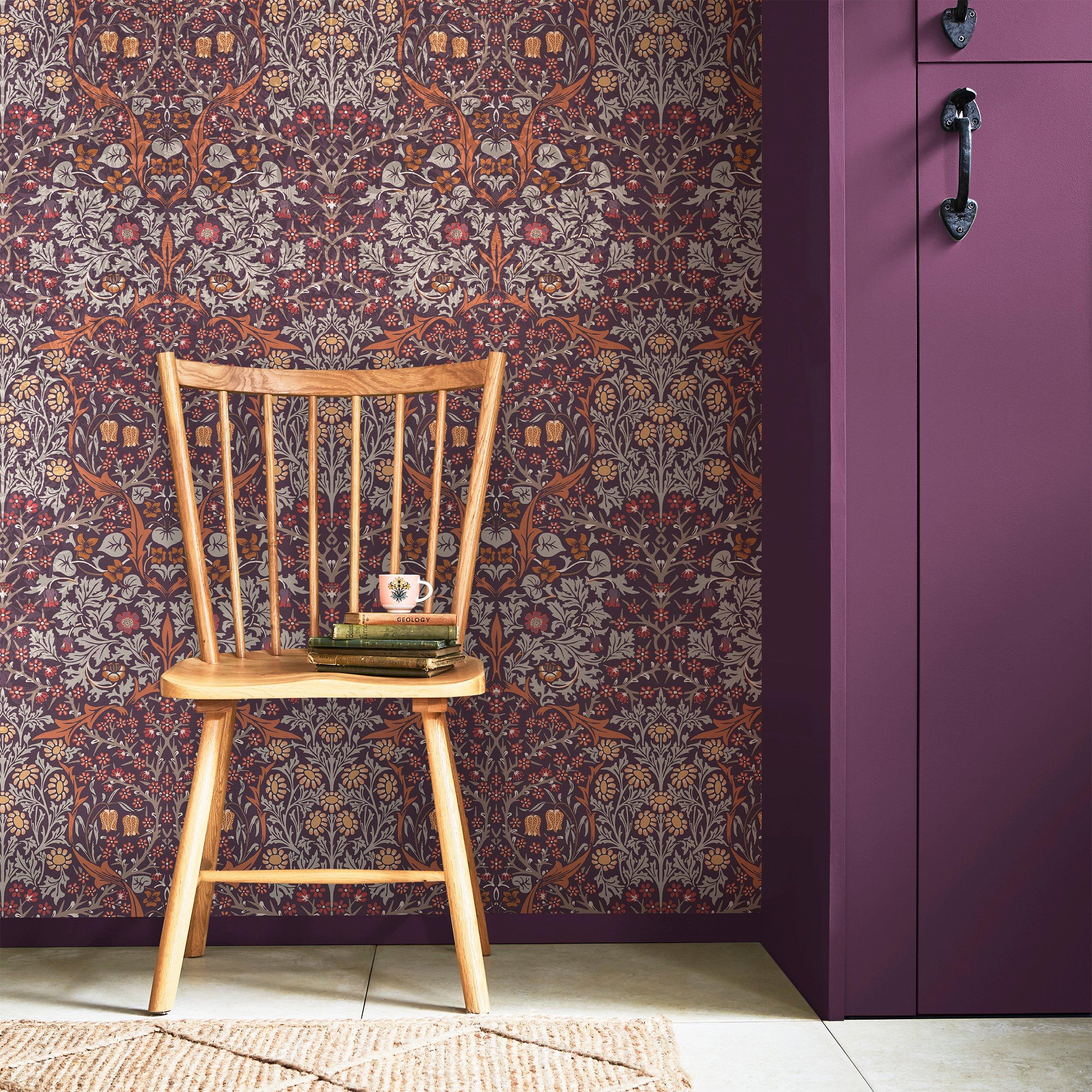 Plum - William Morris at Home - Blackthorn Plum Wallpaper - 1