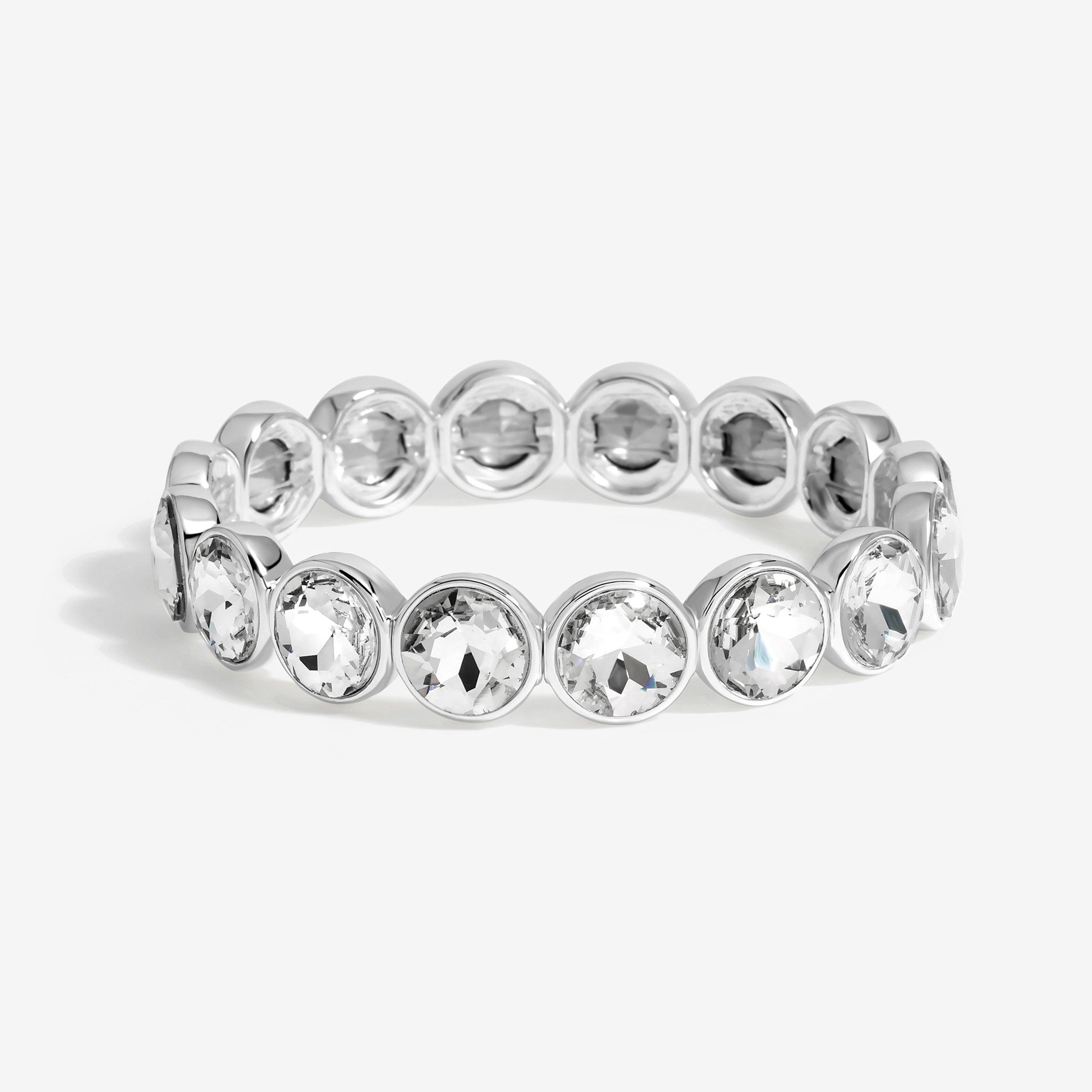 Silver - Jon Richard - Silver Plated Statement Crystal Stretch Bracelet - 1
