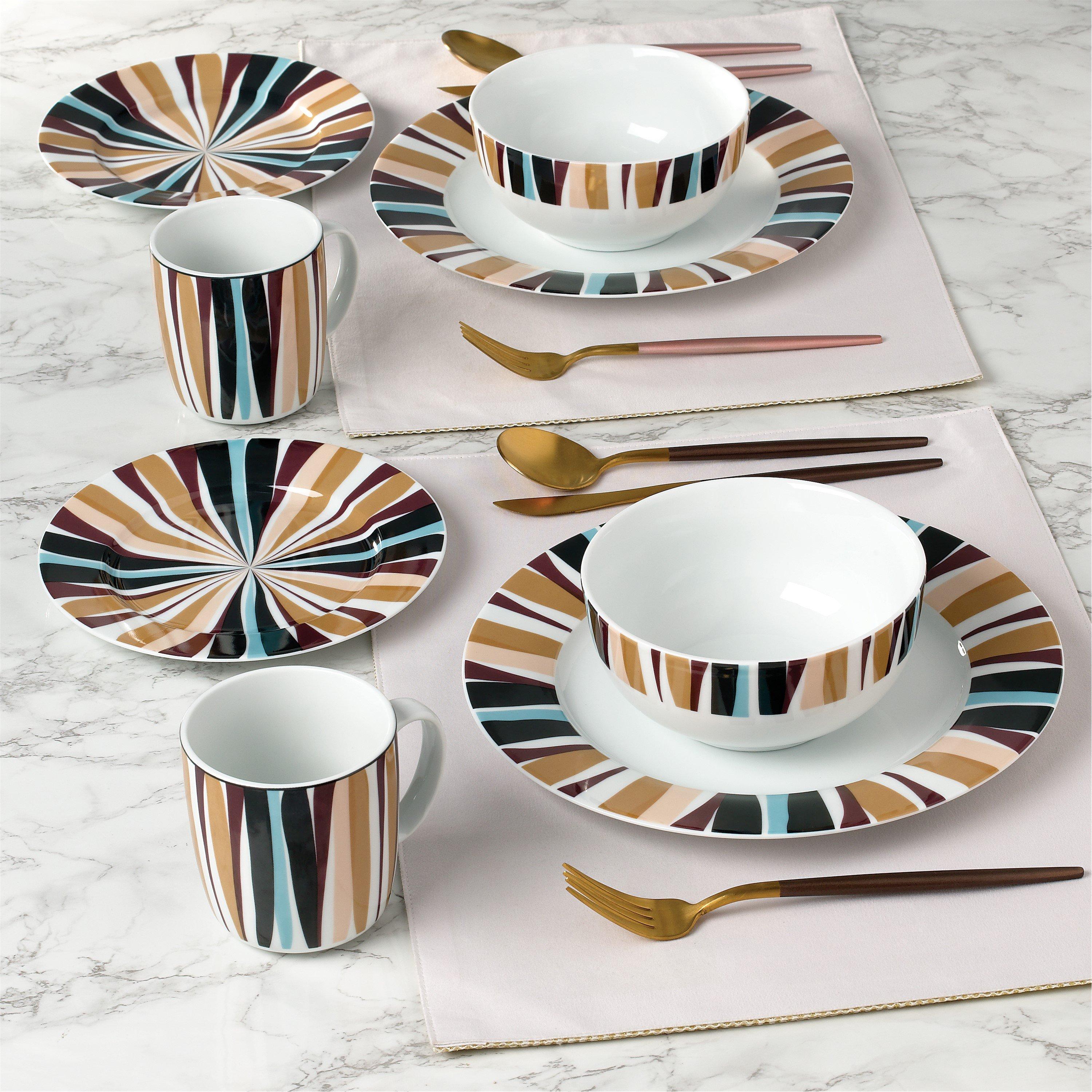 Multi - Waterside - 16pc Animal Print Dinner Set - 2