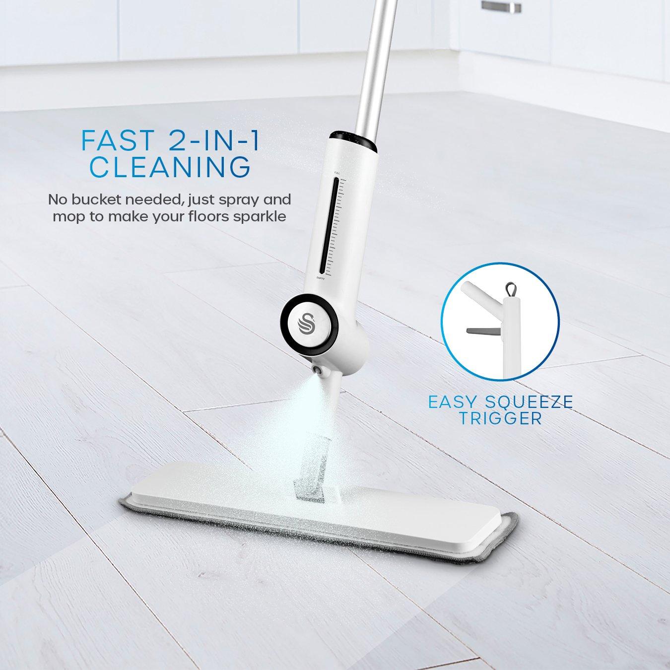 White - Swan - 2-in-1 Flat Spray Mop White - 3
