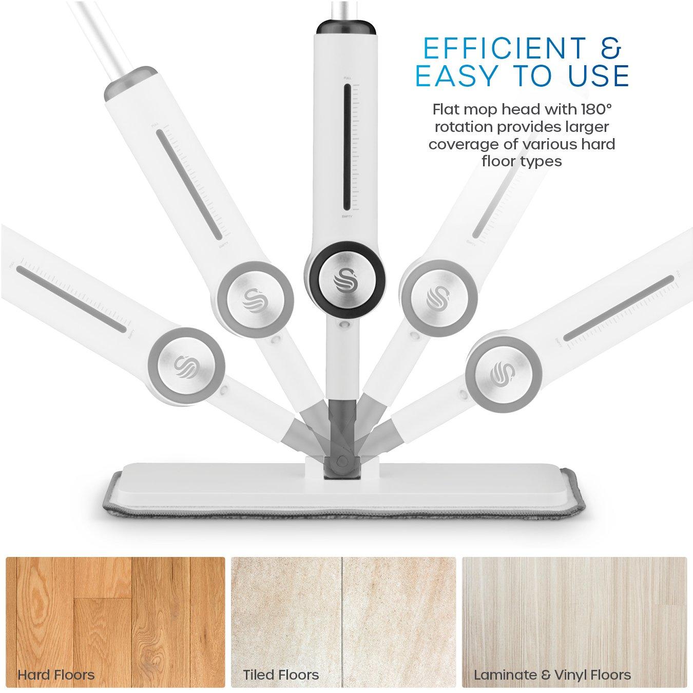 White - Swan - 2-in-1 Flat Spray Mop White - 4