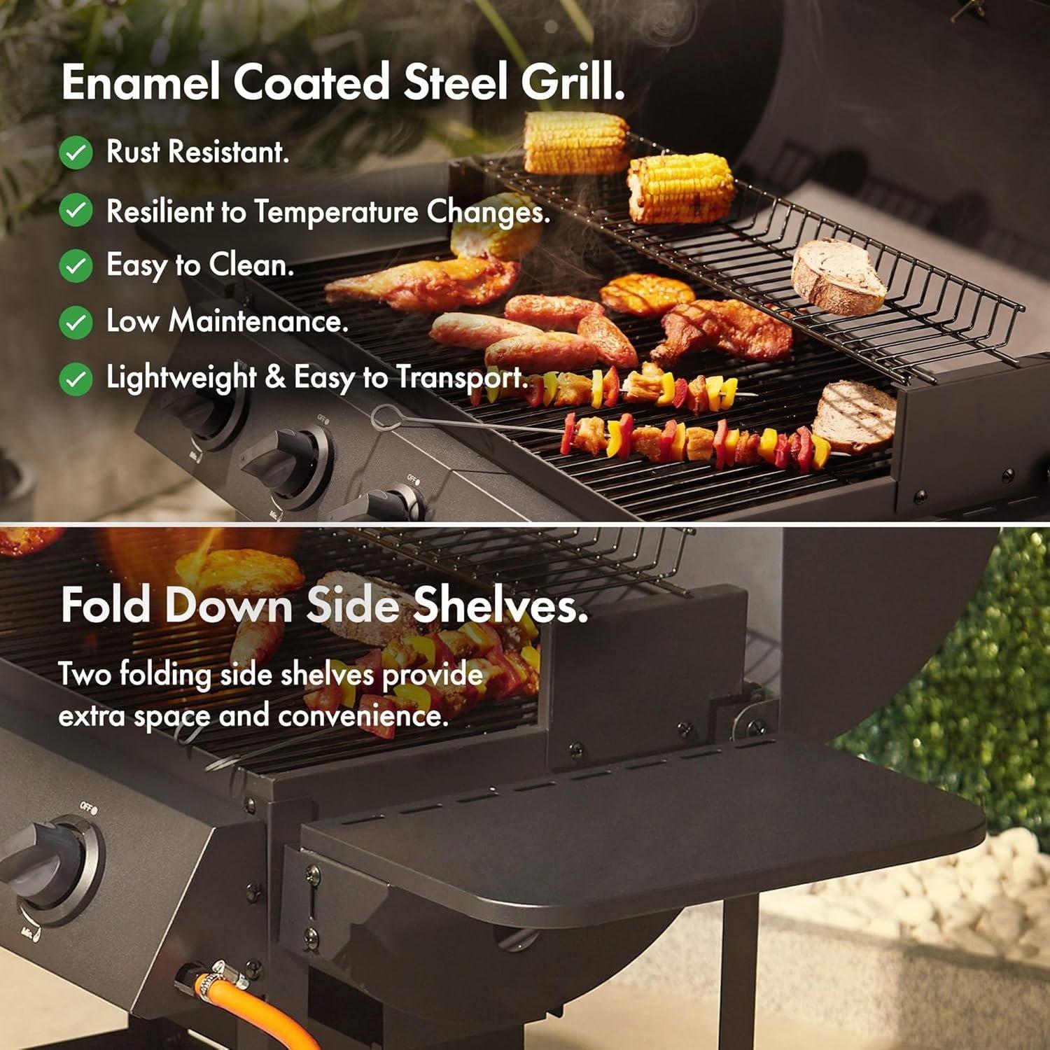 Black - VonHaus - Barrel 4 Burner Gas BBQ - 5