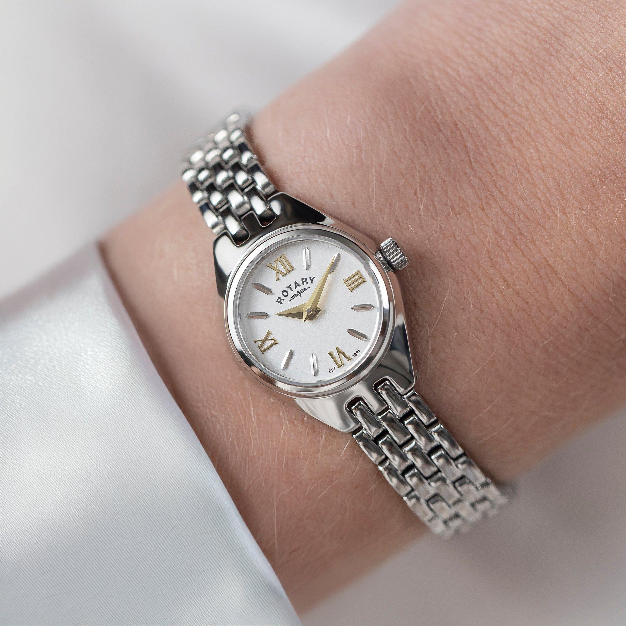 Silver - Rotary - Rotary Ladies Cocktail White Dial SS Bracelet Watc - 3