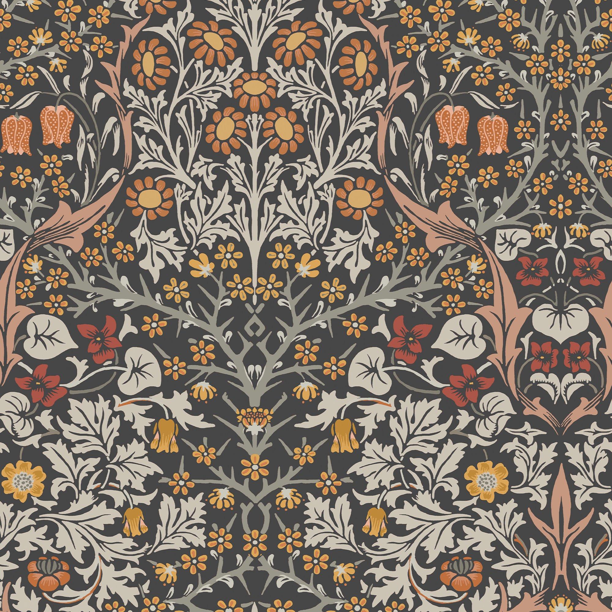 Charcoal & Burn - William Morris at Home - Blackthorn Charcoal Wallpaper - 2