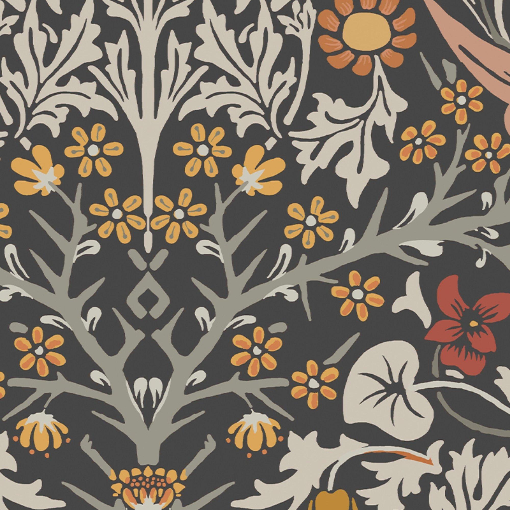 Charcoal & Burn - William Morris at Home - Blackthorn Charcoal Wallpaper - 4