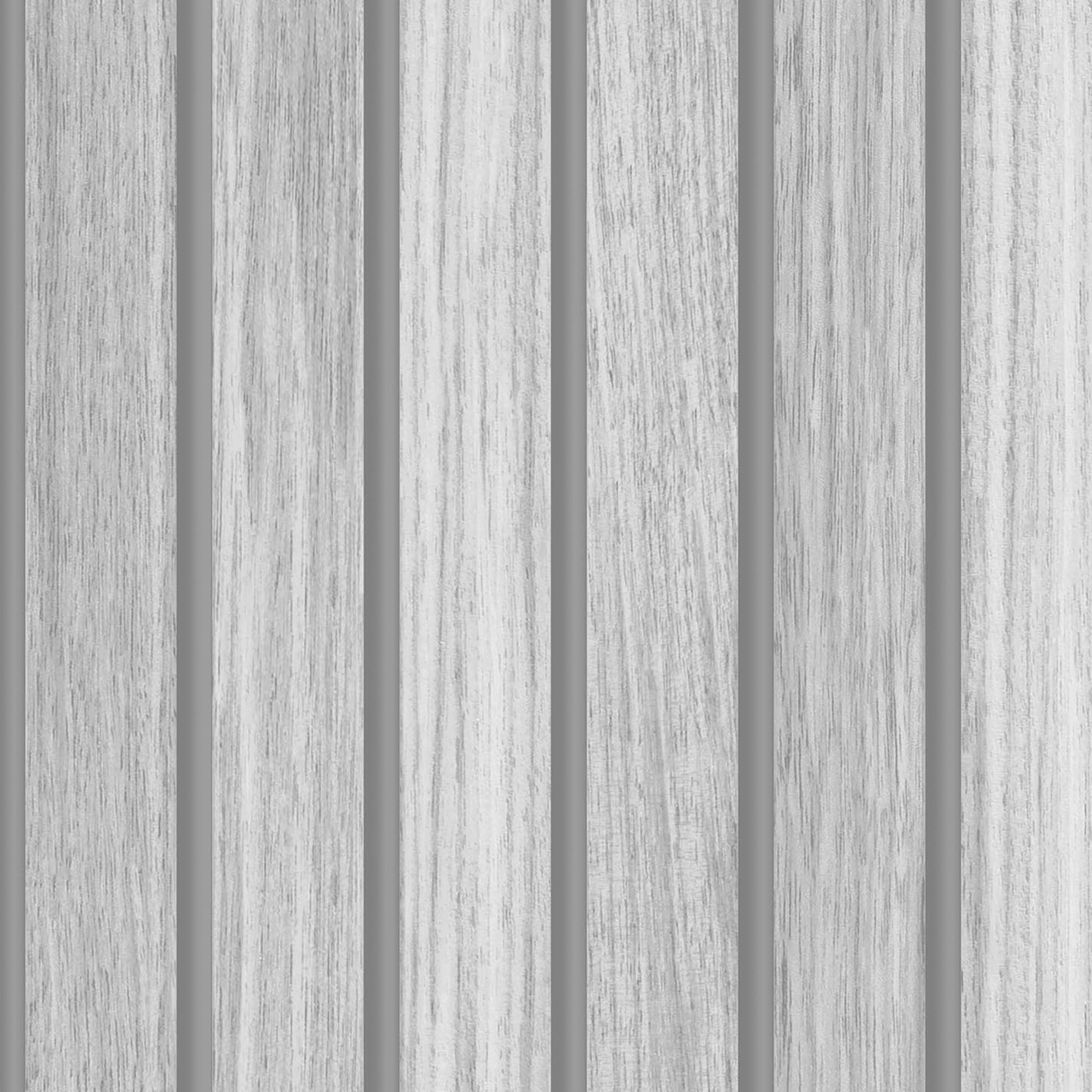 Grey - Fresco - Wooden Slats Grey Wallpaper - 5
