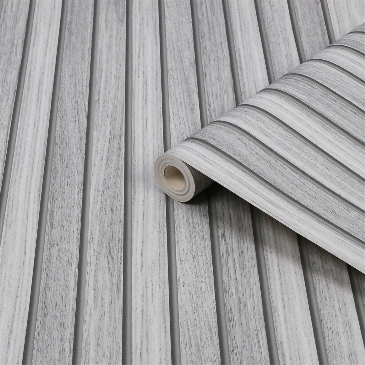 Grey - Fresco - Wooden Slats Grey Wallpaper - 4