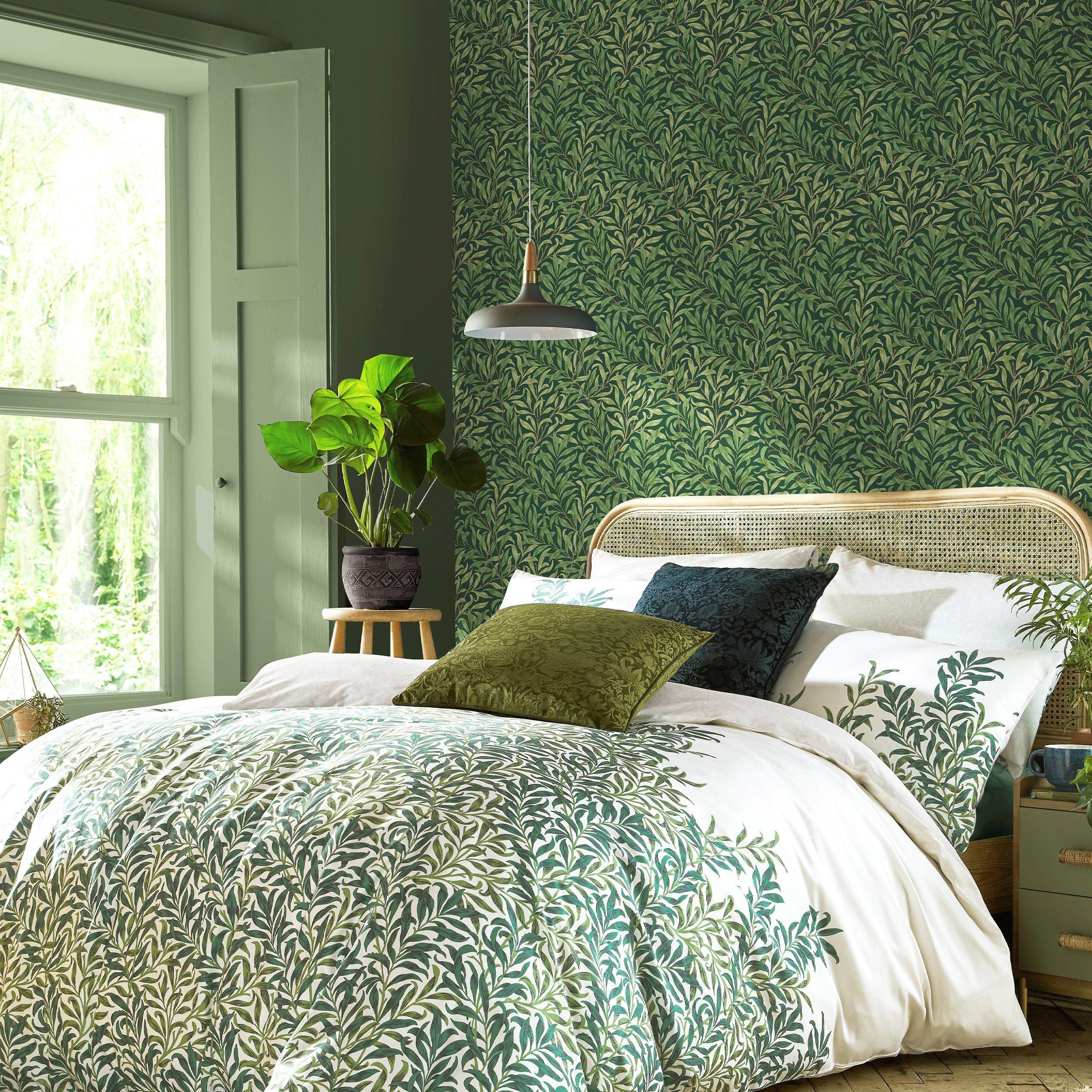 Deep Green - William Morris at Home - Willow Bough Deep Green Wallpaper - 1