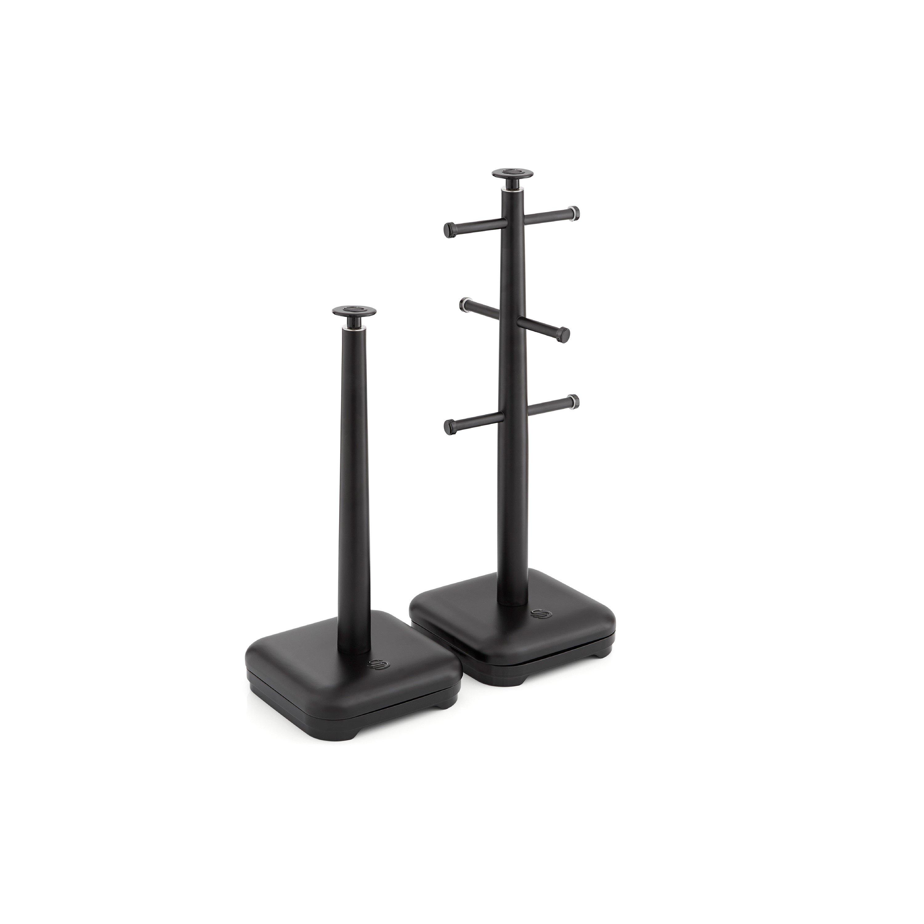 Swan  Towel Pole And Mug Tree Set - Black - Medium