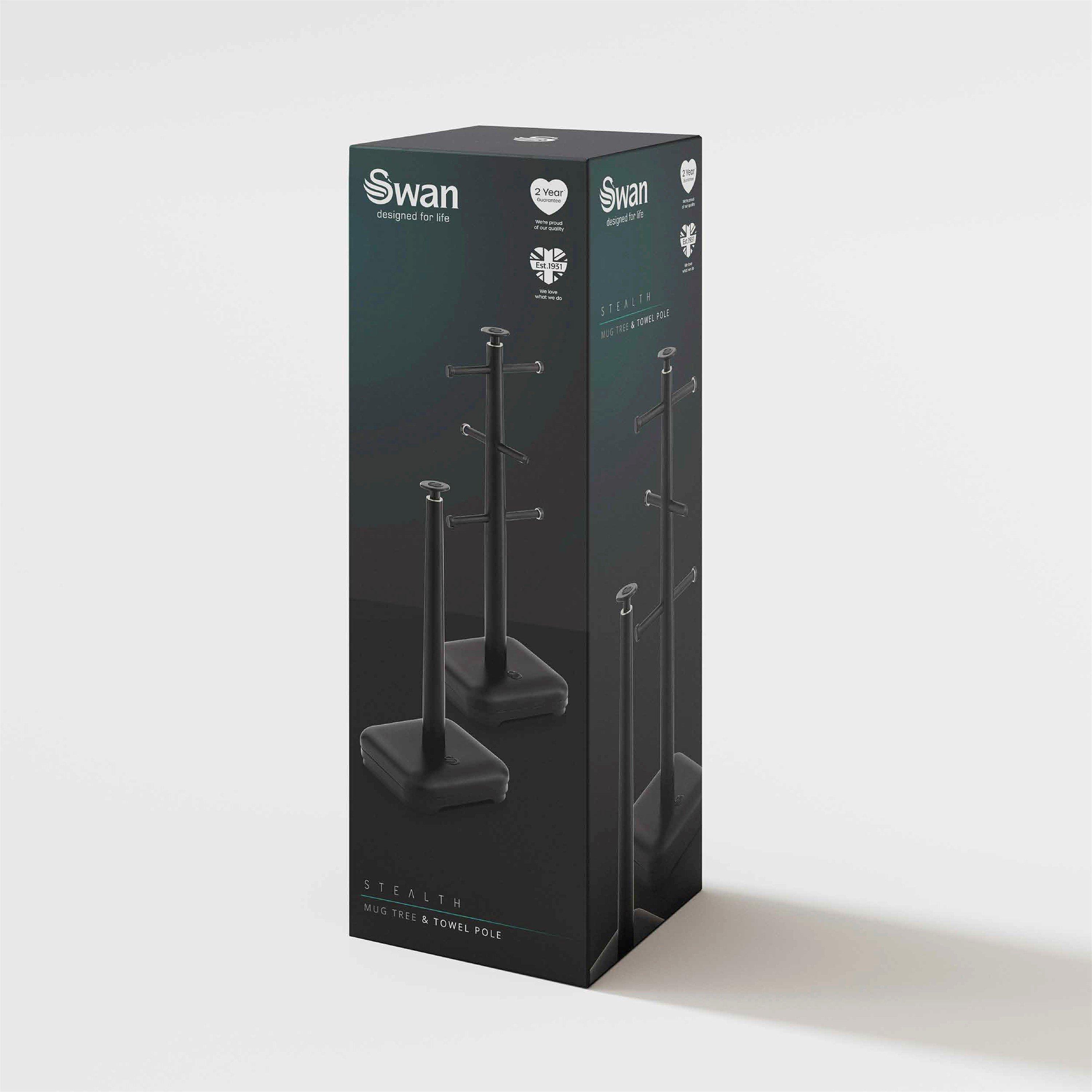 Black - Swan - Towel Pole and Mug Tree Set - 9