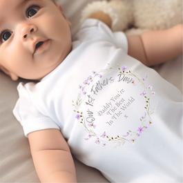 Aye Do Our 1st Fathers Day Pretty Flowers Baby Vest 4466