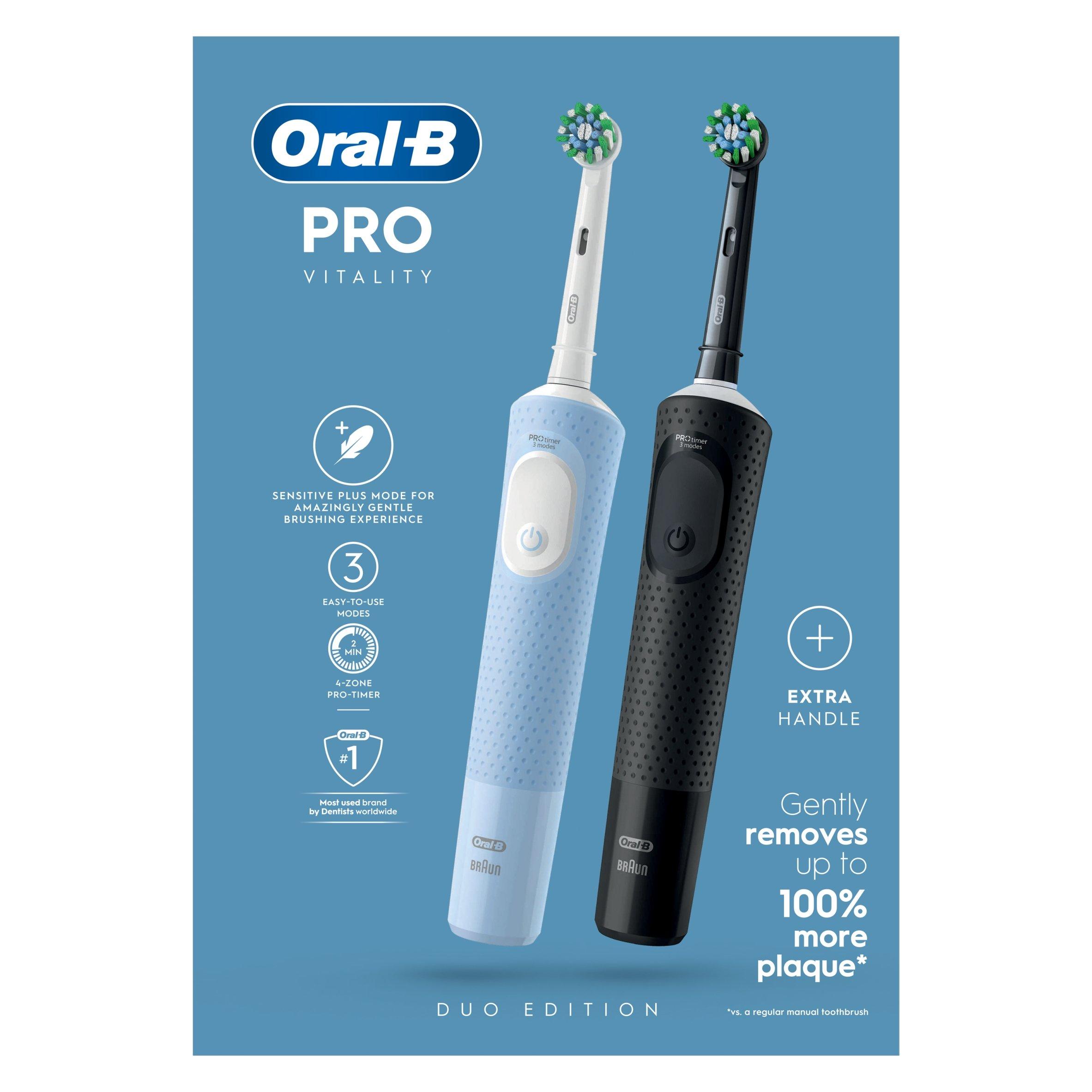 Black & Blue - Oral B - Oral-B Vitality Pro Black & Blue Duo Toothbrushes - 2