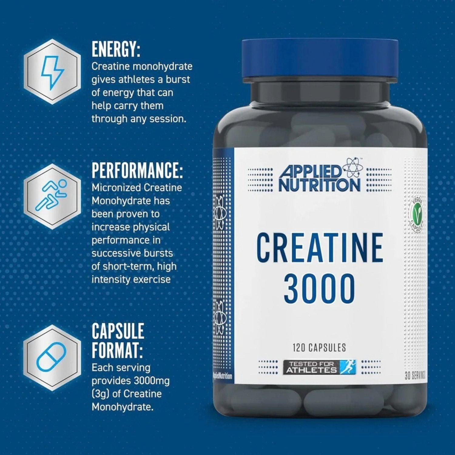 Neutral - Applied Nutrition - Applied Nutrition: Creatine 3000 Capsules (120 Capsules) - 2