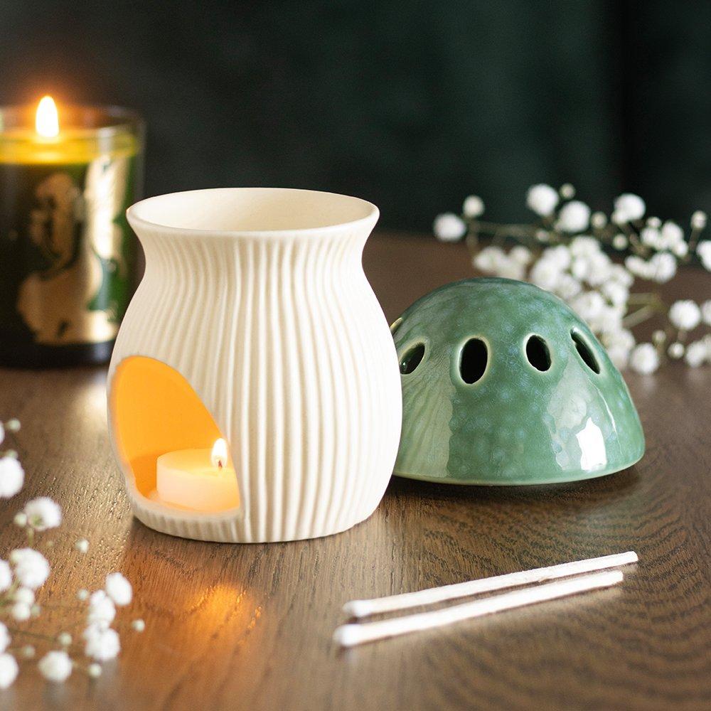White - Something Different - Green Mushroom Oil Burner - 2
