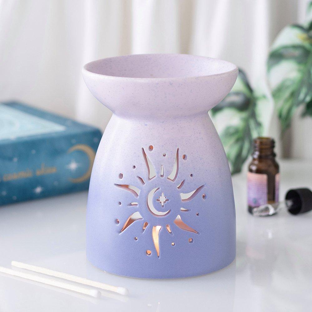 White - Something Different - Purple Sun Cut Out Oil Burner - 1