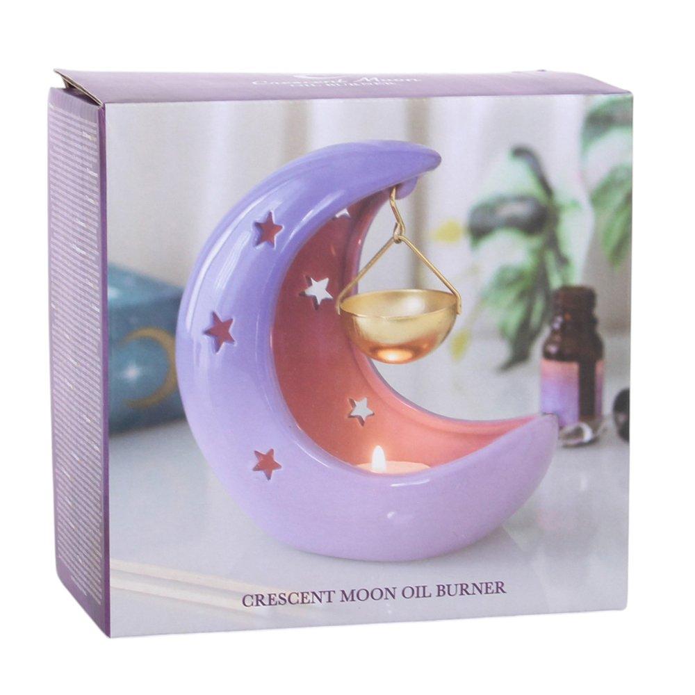 White - Something Different - Purple Pastel Crescent Moon Hanging Oil Burner - 5